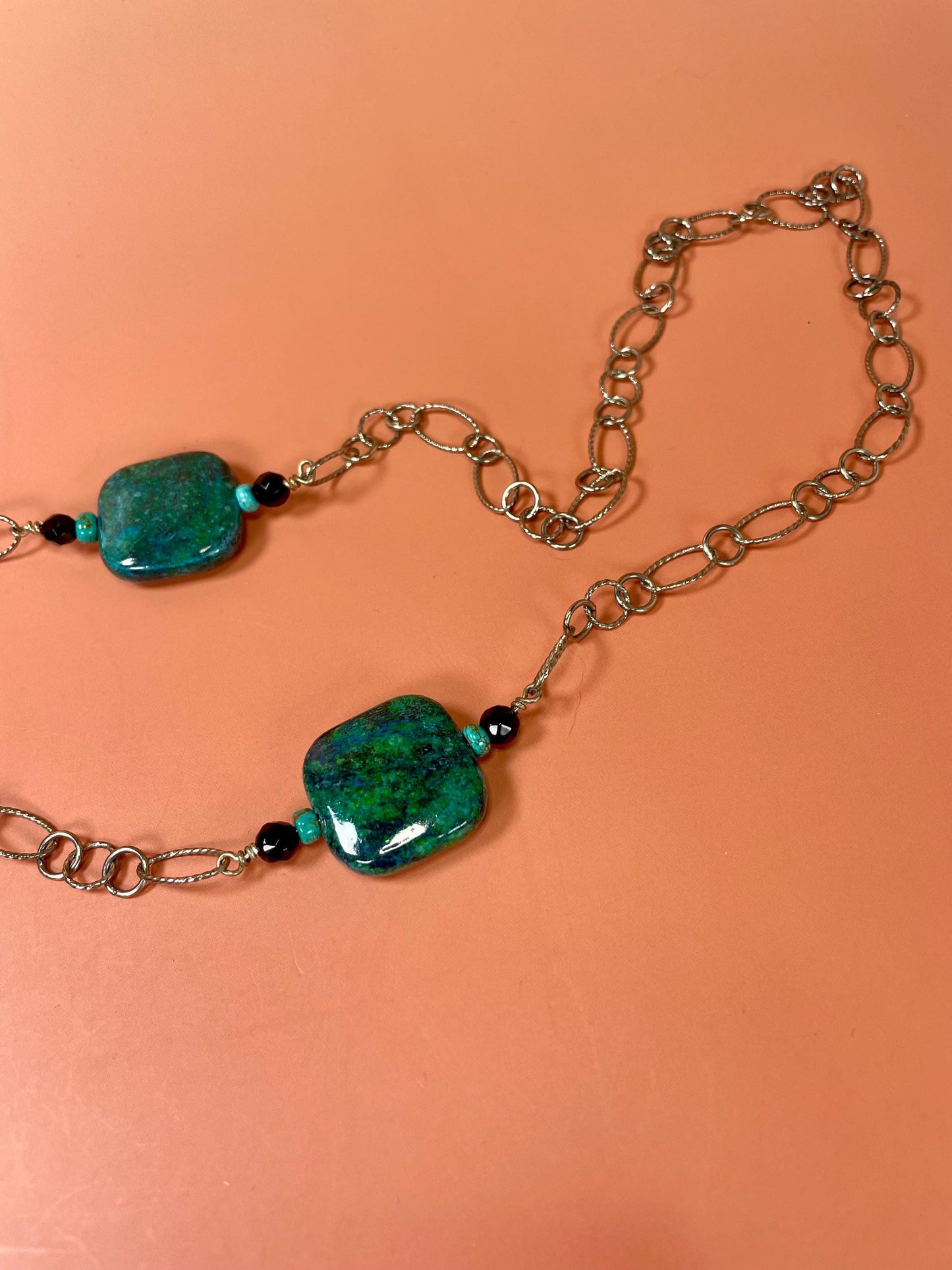 Stone Bead and Metal necklace