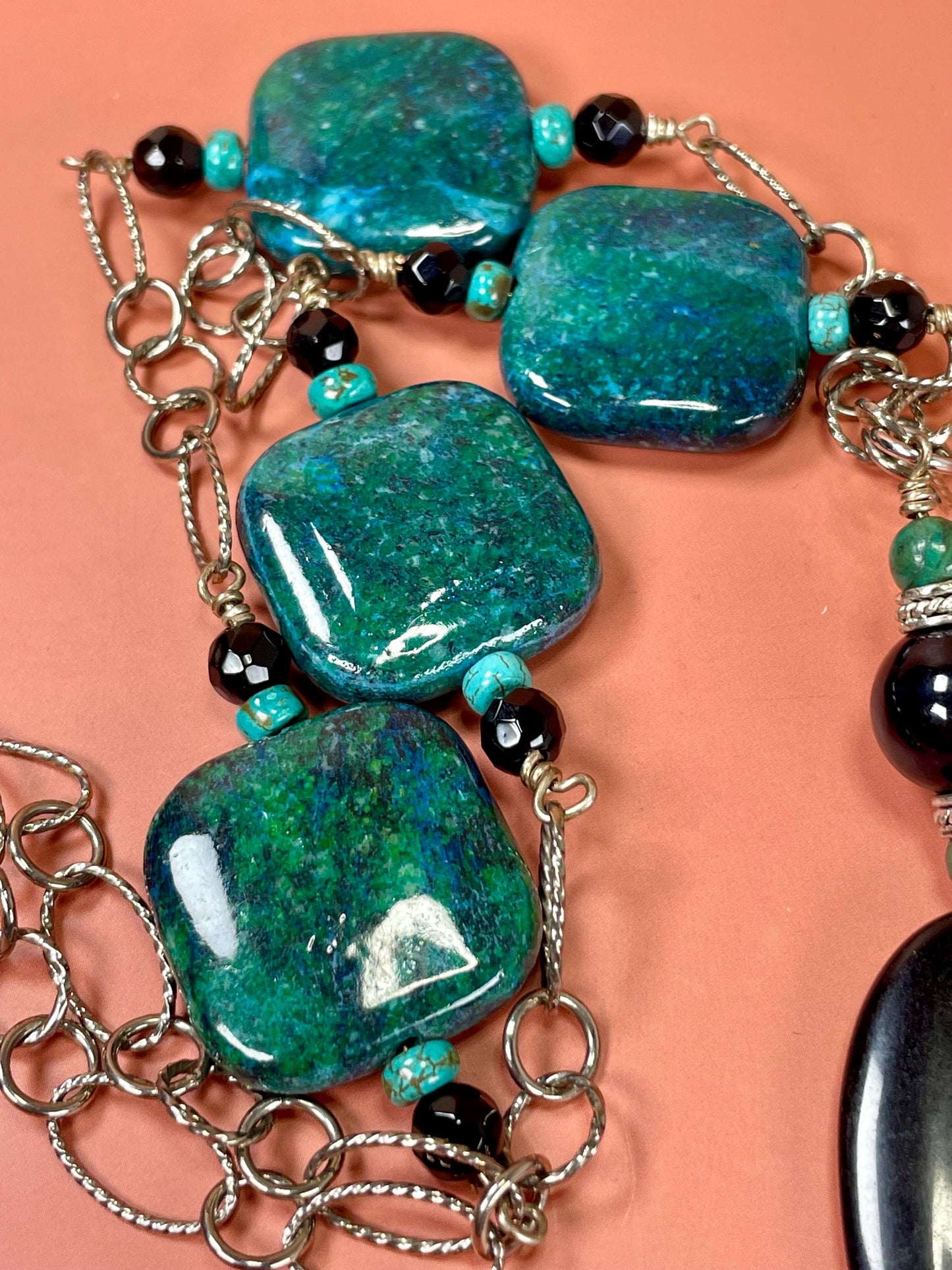 Stone Bead and Metal necklace