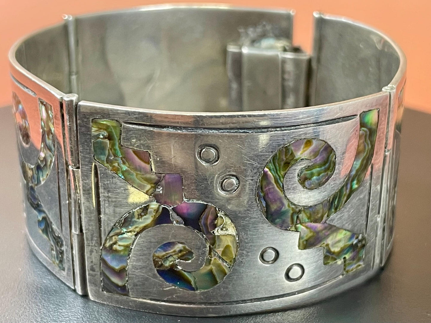 Stunning Abalone and Mexican Sterling silver bracelet