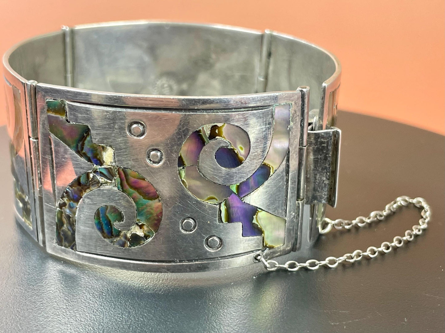 Stunning Abalone and Mexican Sterling silver bracelet
