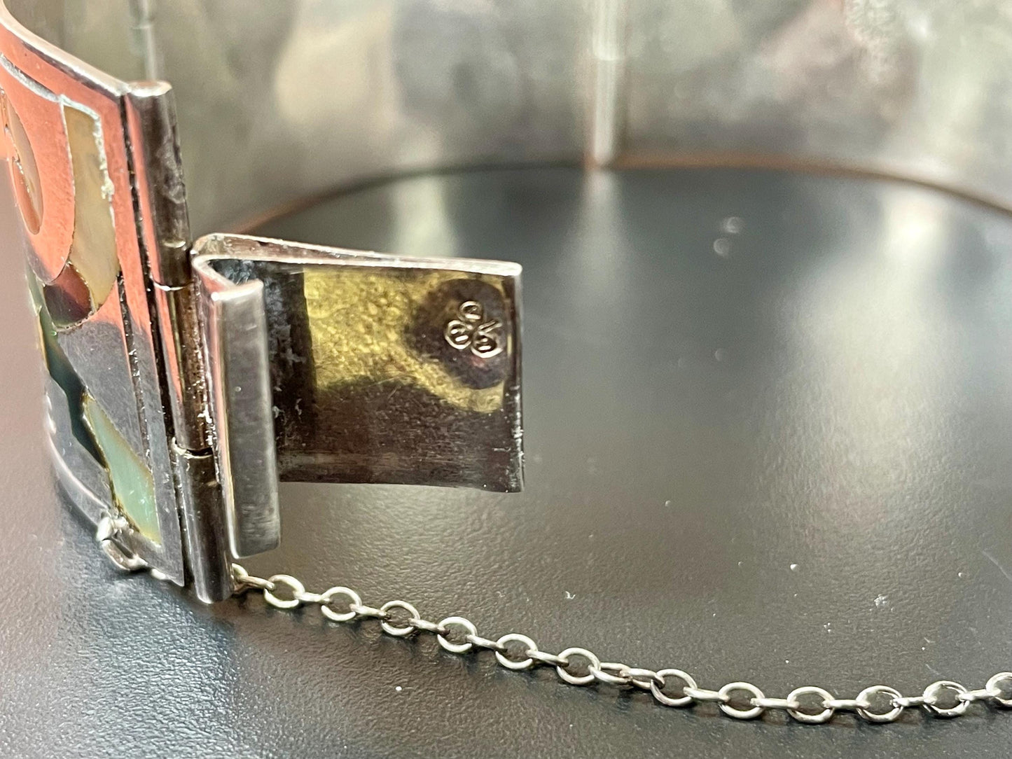 Stunning Abalone and Mexican Sterling silver bracelet