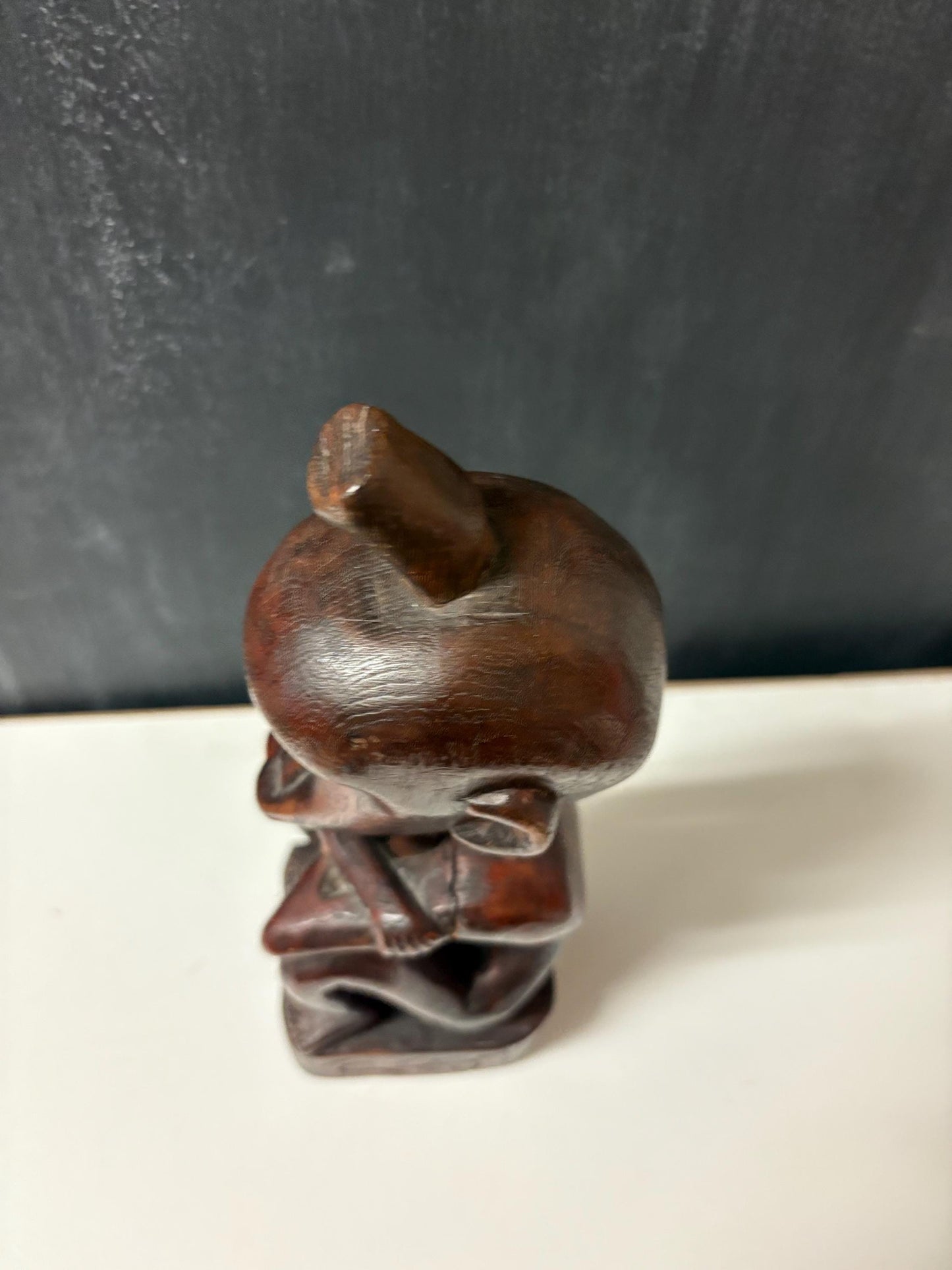 Fabulous African baoule monkey man statue - older piece and slight crack in arm - 12 inches high  African historical figure