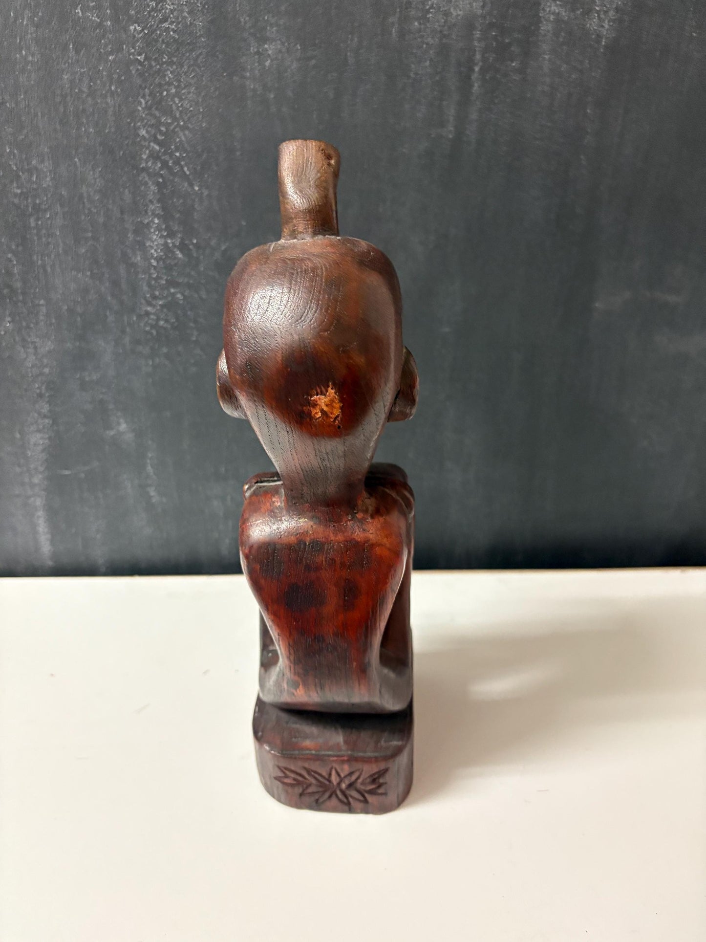 Fabulous African baoule monkey man statue - older piece and slight crack in arm - 12 inches high  African historical figure