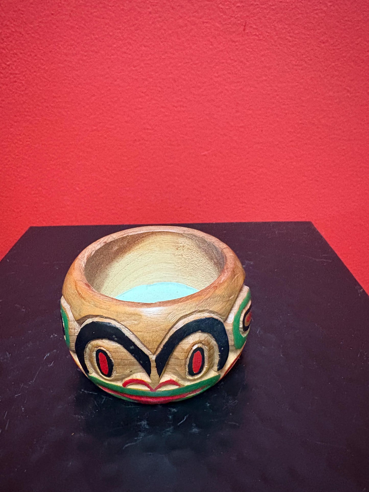 Amazing signed frog bowl 2.5 x 2 high by Lambert Goldsmith  indigenous first nations Pacific Northwest Coast frog bowl- wow