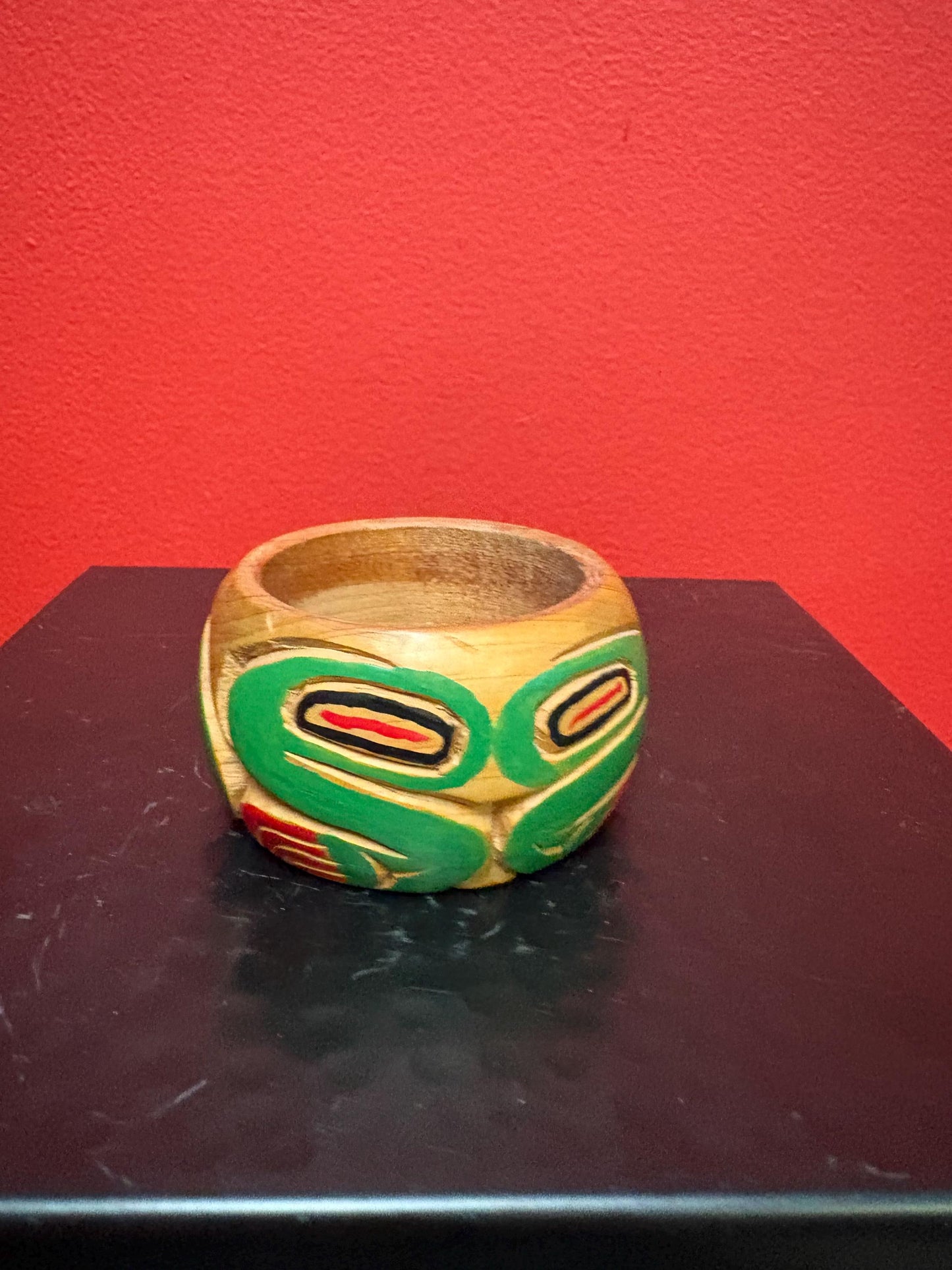 Amazing signed frog bowl 2.5 x 2 high by Lambert Goldsmith  indigenous first nations Pacific Northwest Coast frog bowl- wow