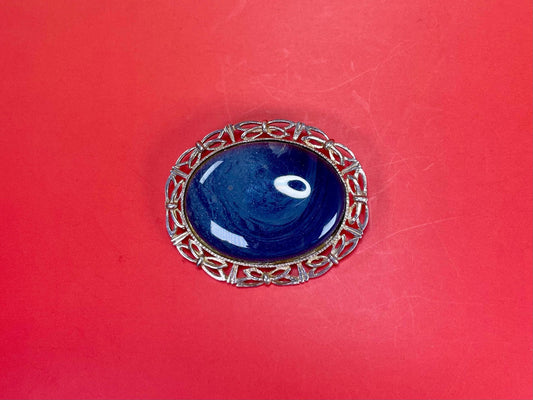 Stunning Sterling Silver and Stone Brooch