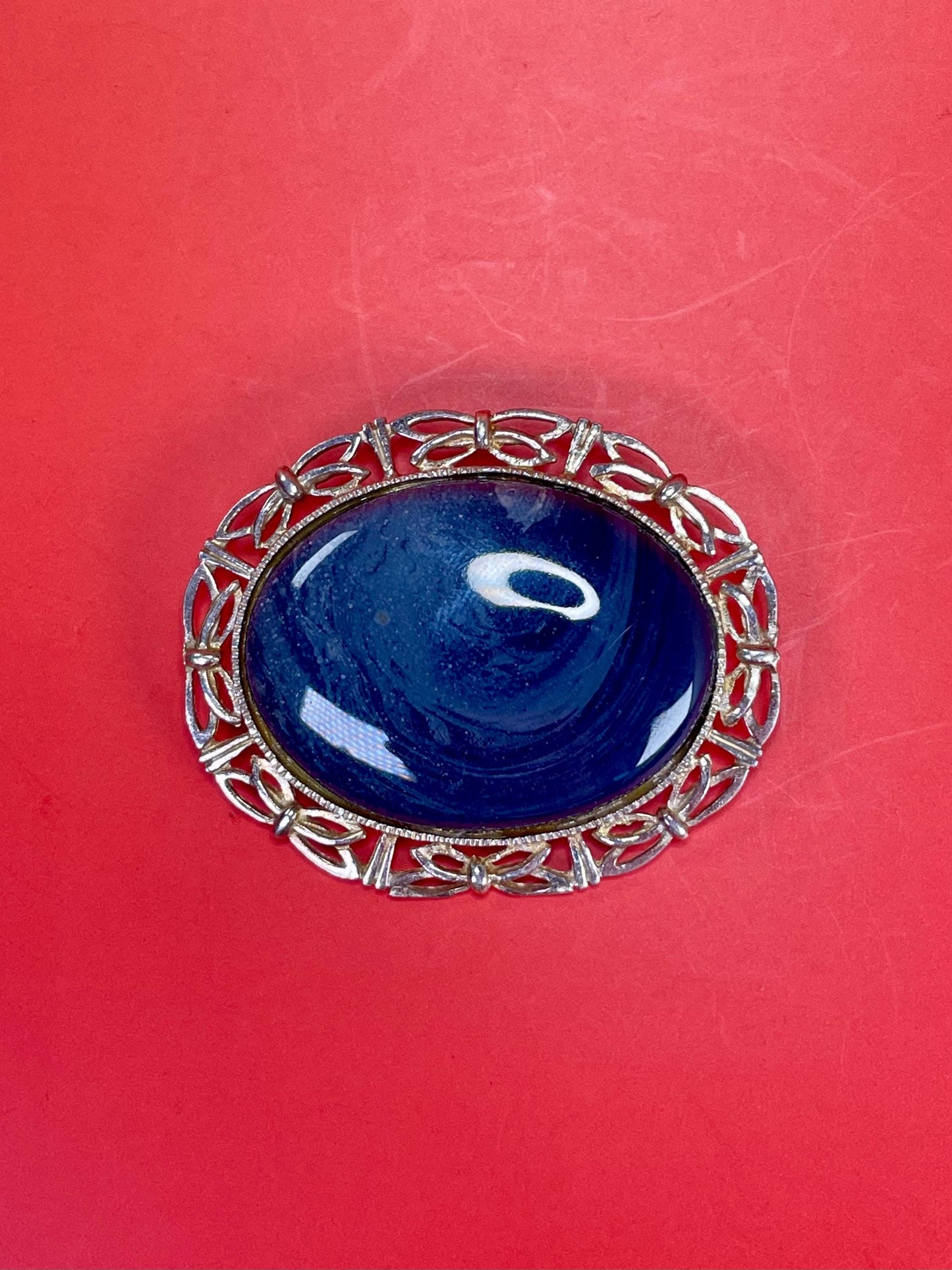 Stunning Sterling Silver and Stone Brooch