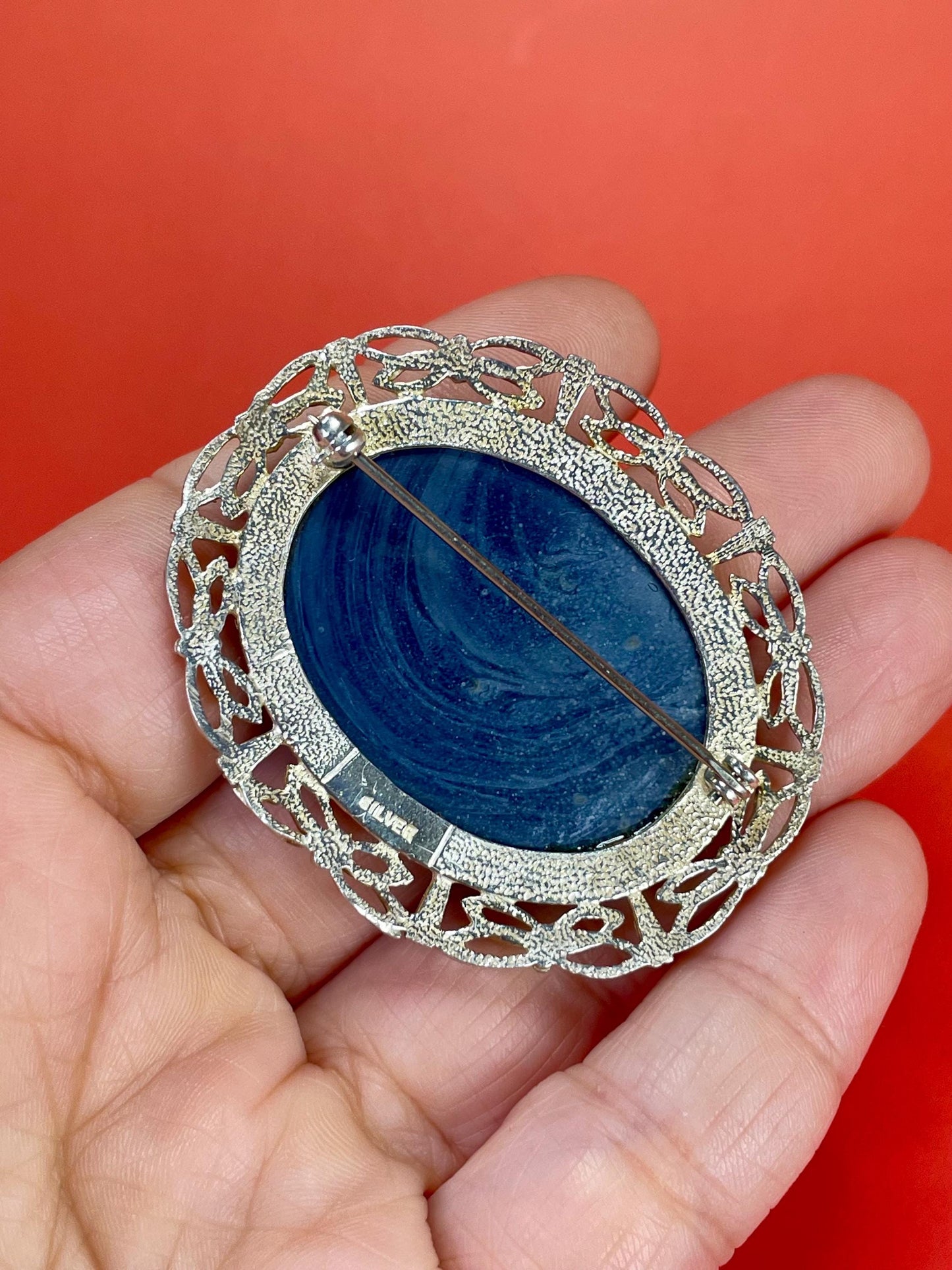 Stunning Sterling Silver and Stone Brooch