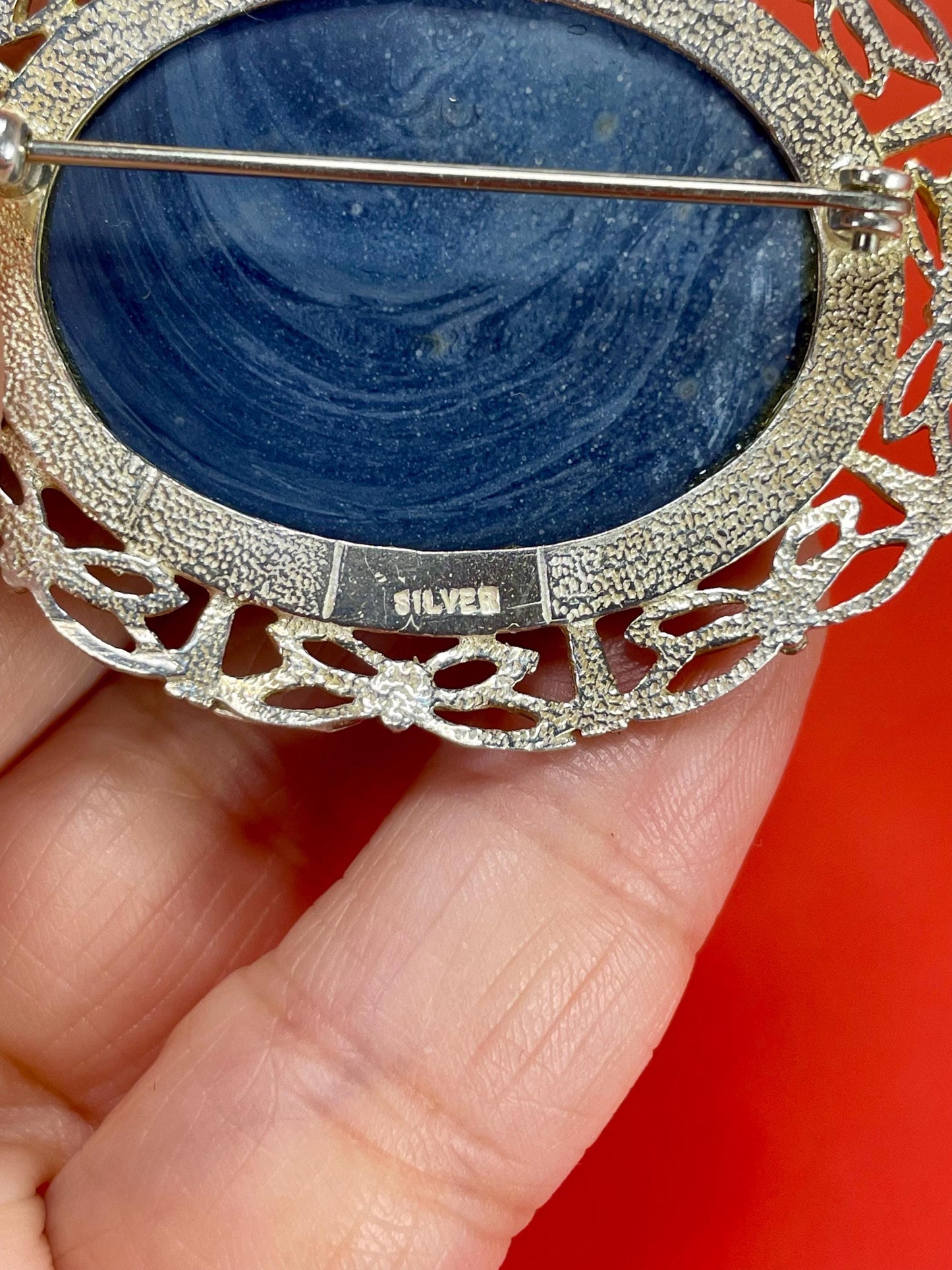 Stunning Sterling Silver and Stone Brooch