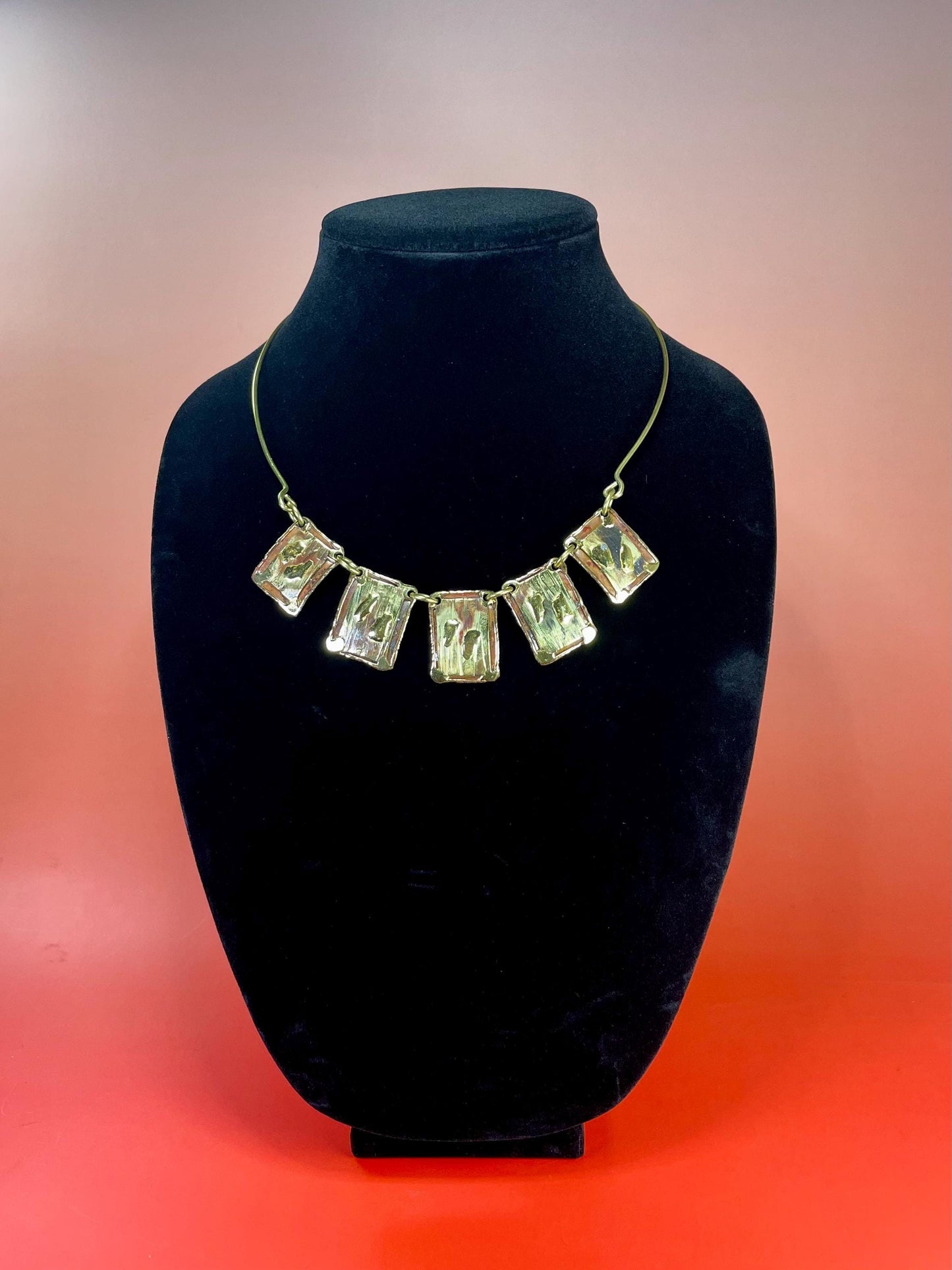 Handcrafted Copper & Gold Geometric Necklace