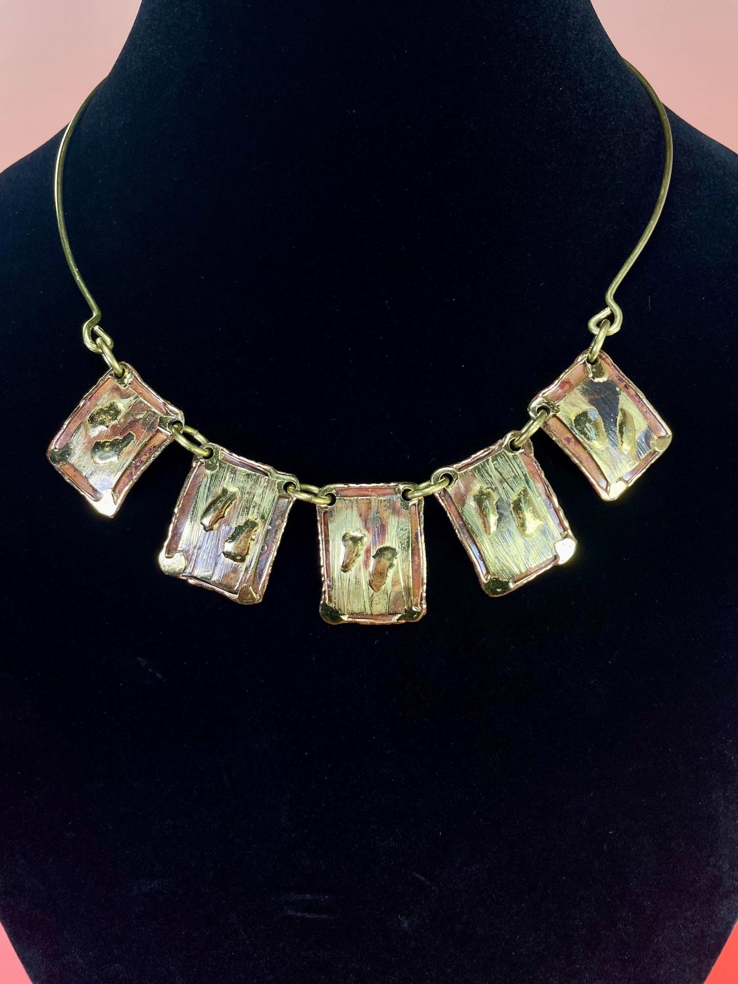 Handcrafted Copper & Gold Geometric Necklace