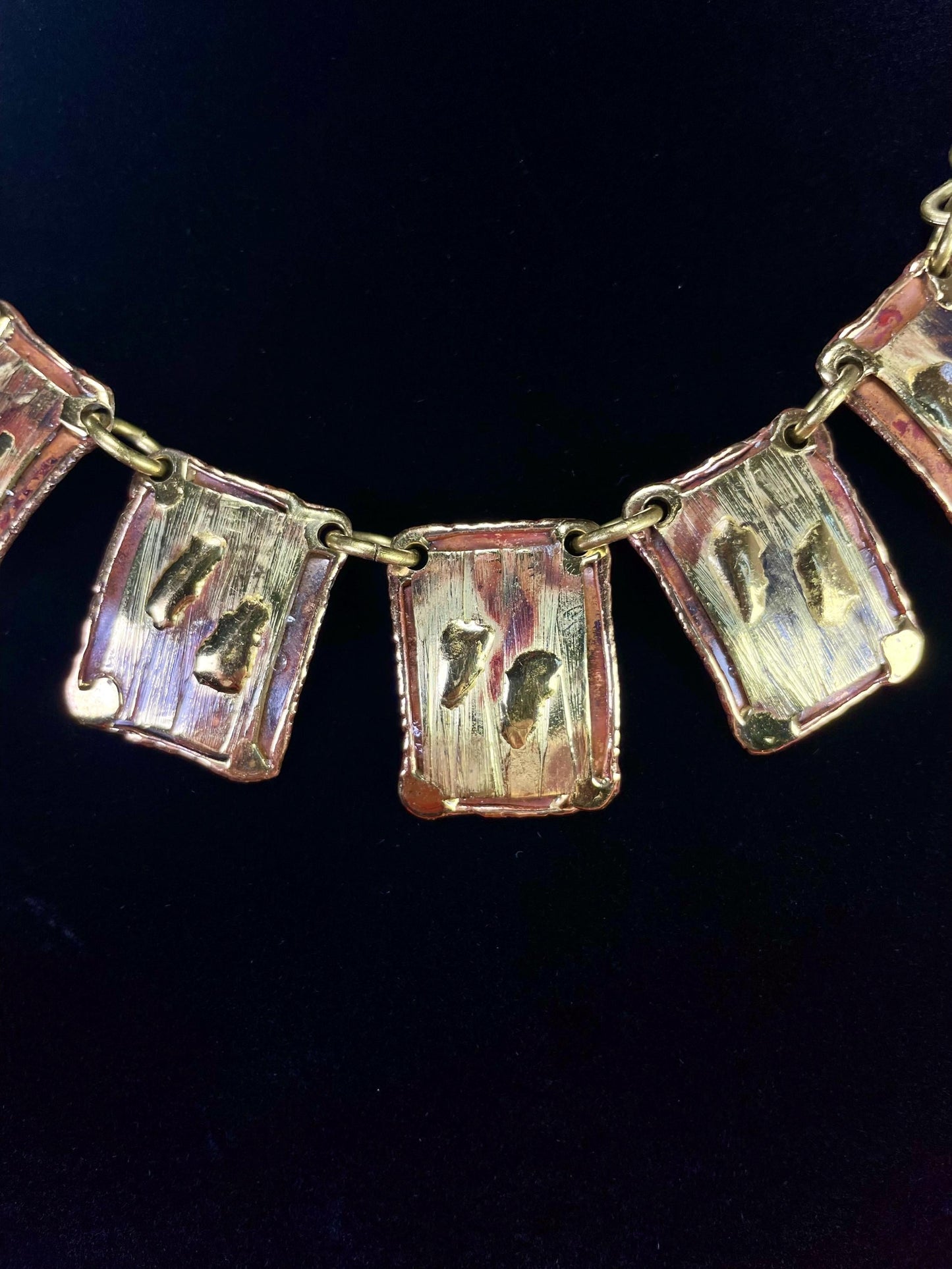 Handcrafted Copper & Gold Geometric Necklace