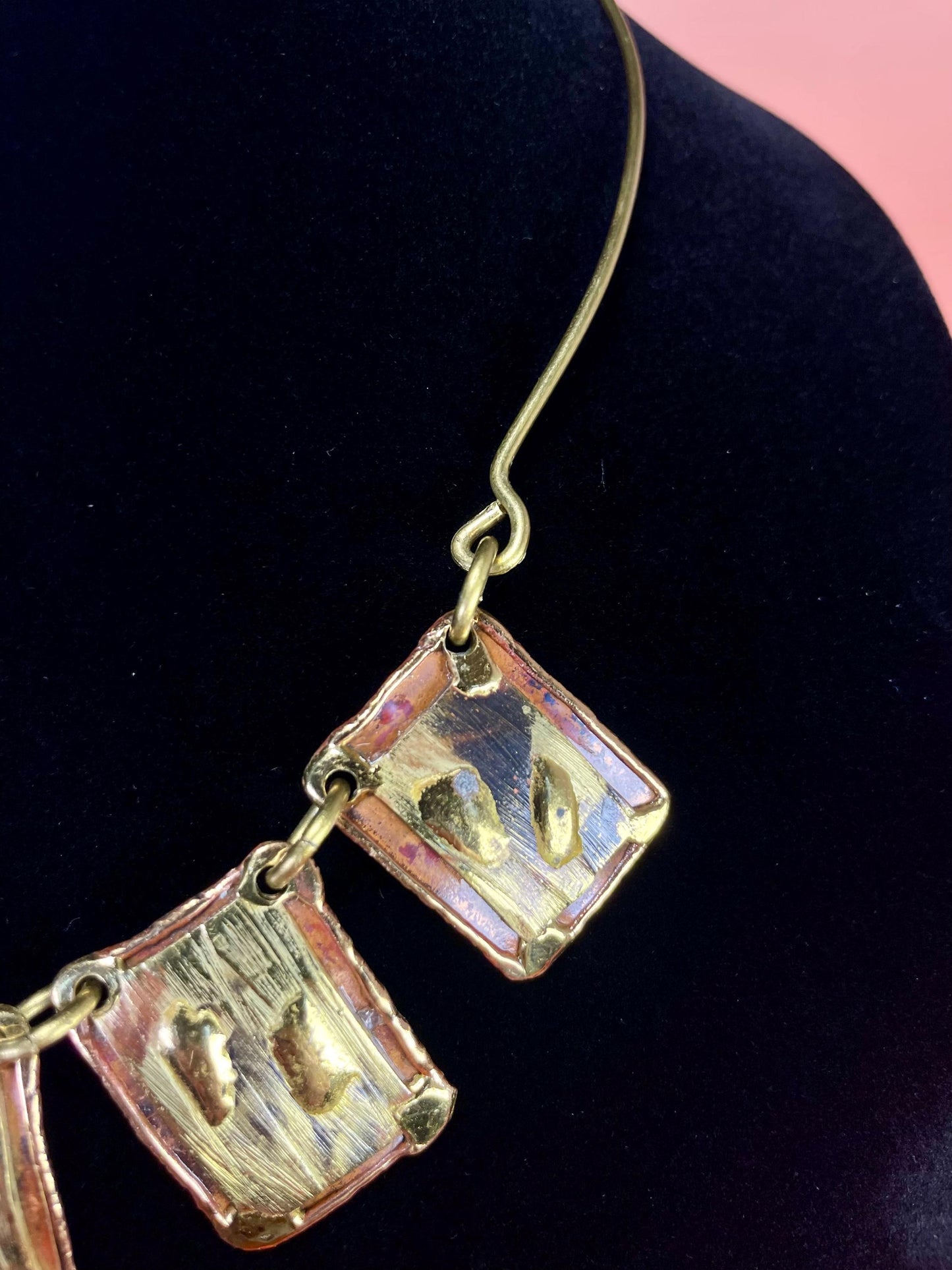 Handcrafted Copper & Gold Geometric Necklace