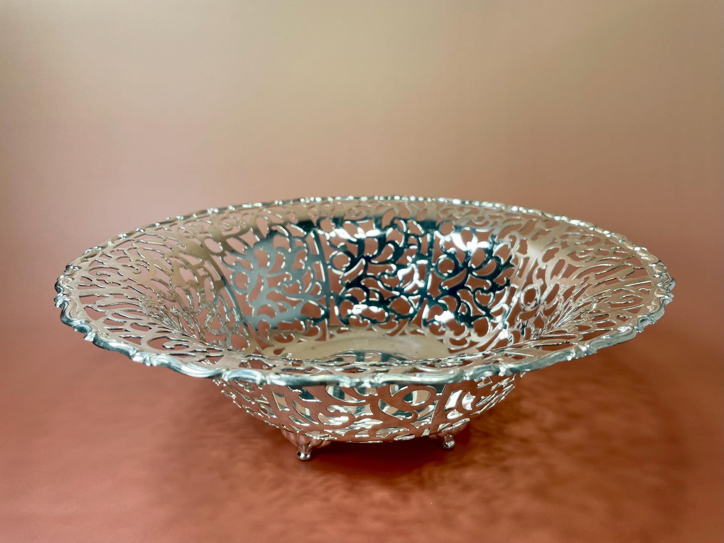 Stunning Silver Plated Lace Serving Dish