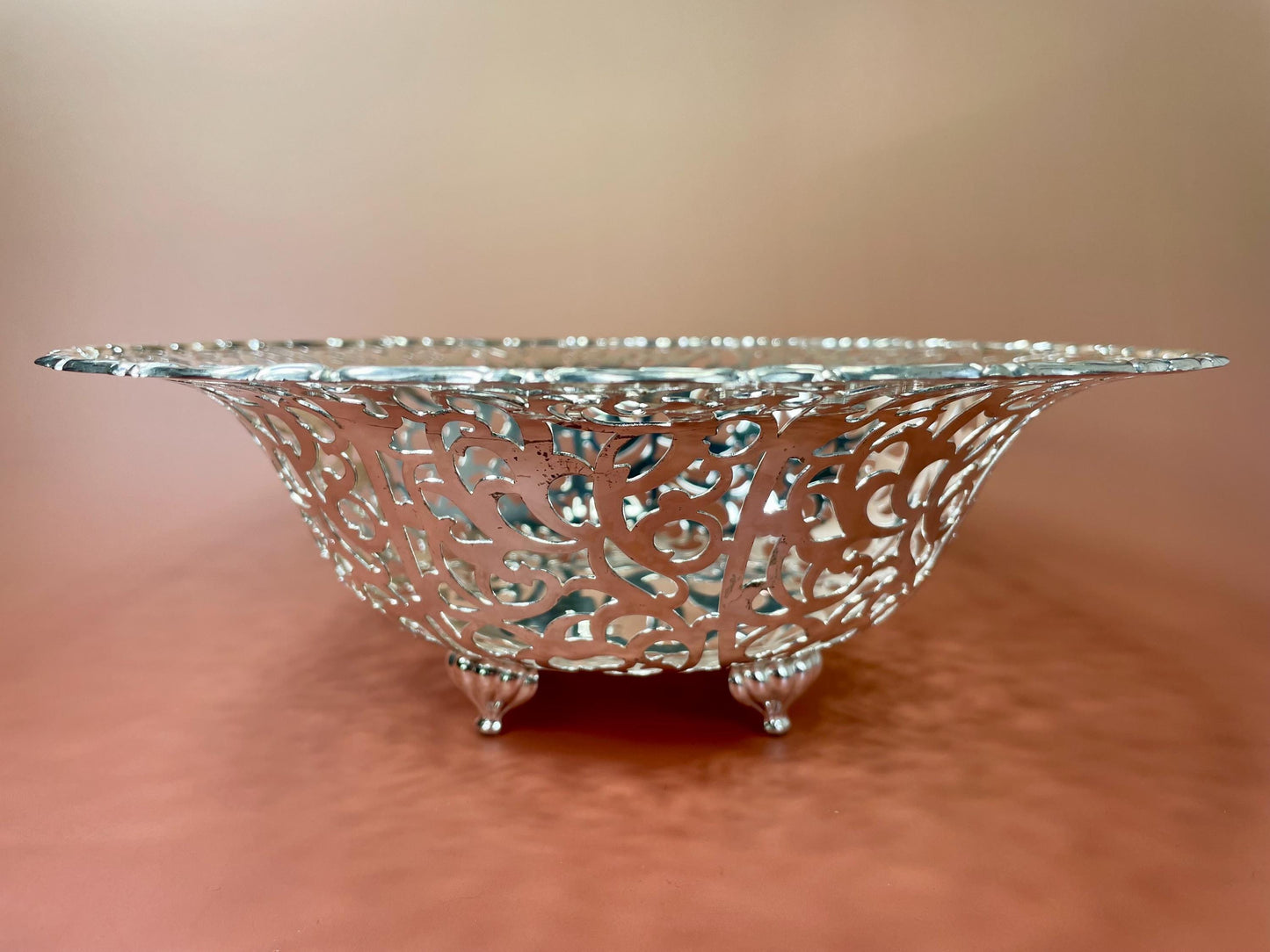 Stunning Silver Plated Lace Serving Dish