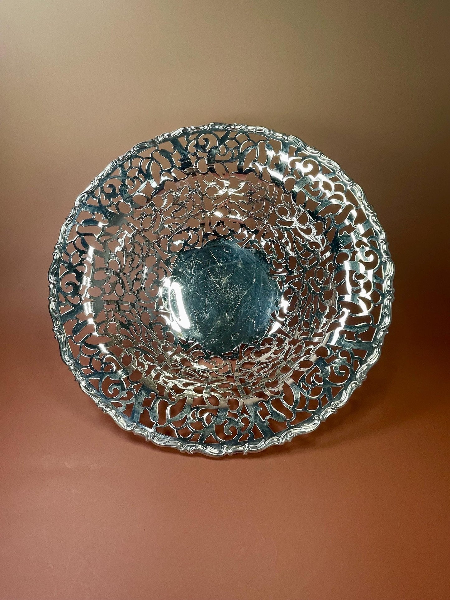 Stunning Silver Plated Lace Serving Dish