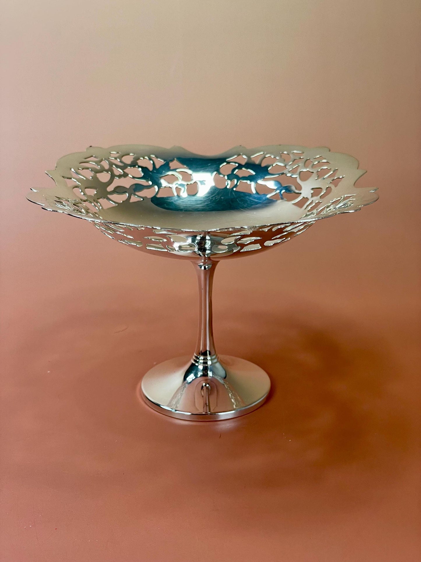 Silver Plated Pedestal Serving Dish  5.5 inches wide