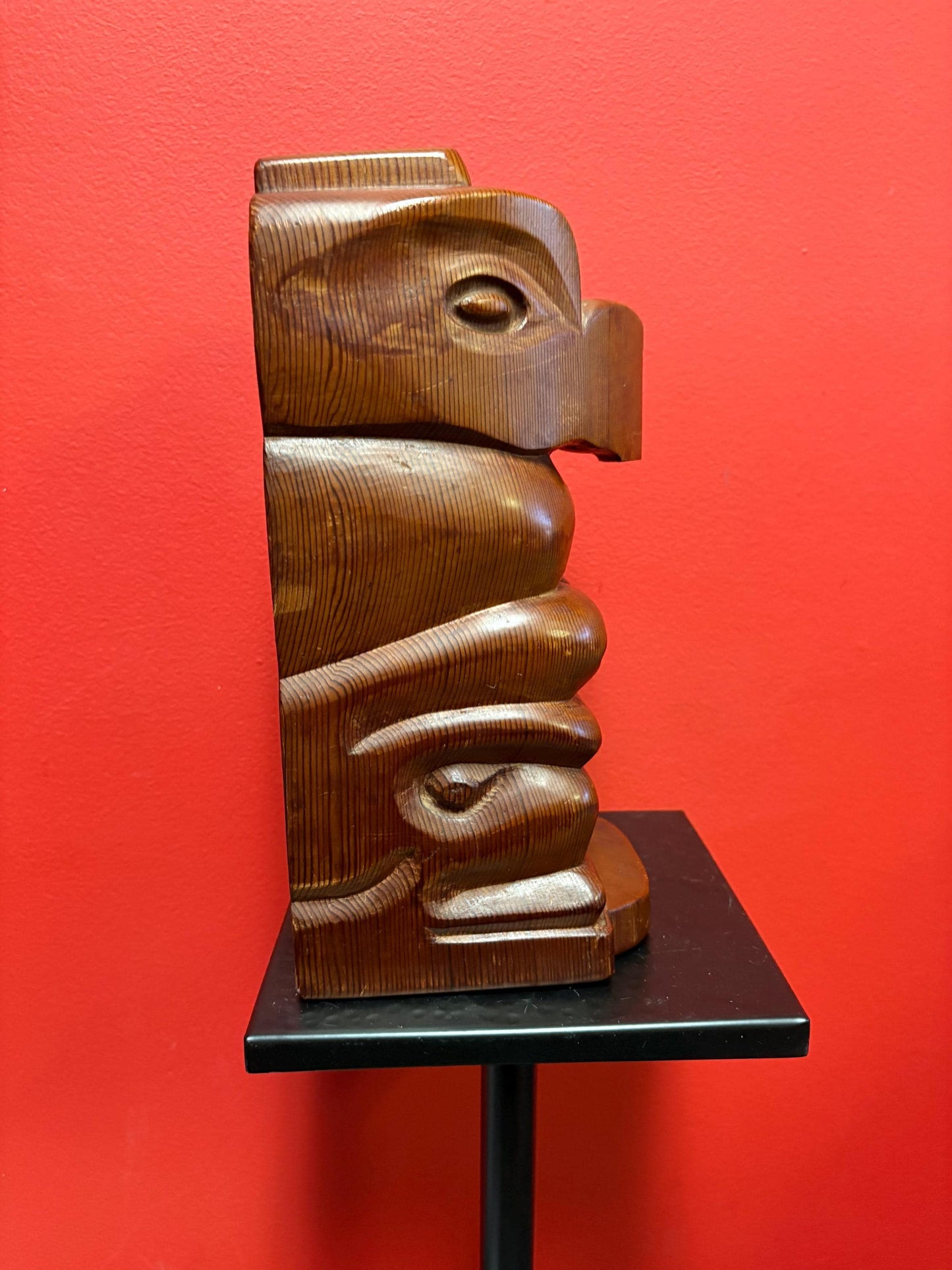 Lovely 11.5 x 5.5 inch indigenous First Nations totem  crazy cool with thunderbird and bear imagery - all one piece  wow