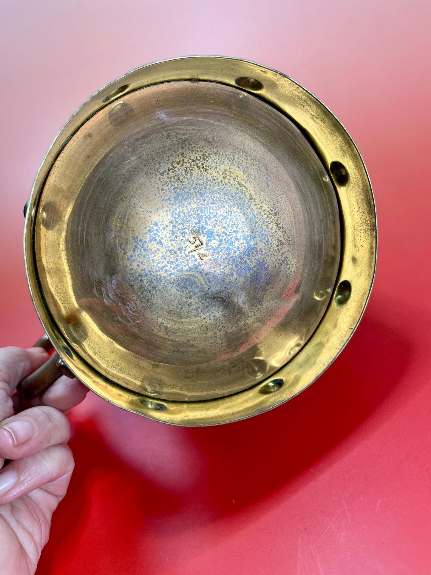 Lovely antique 6.5 inch hammered copper jug  good old condition but see photos