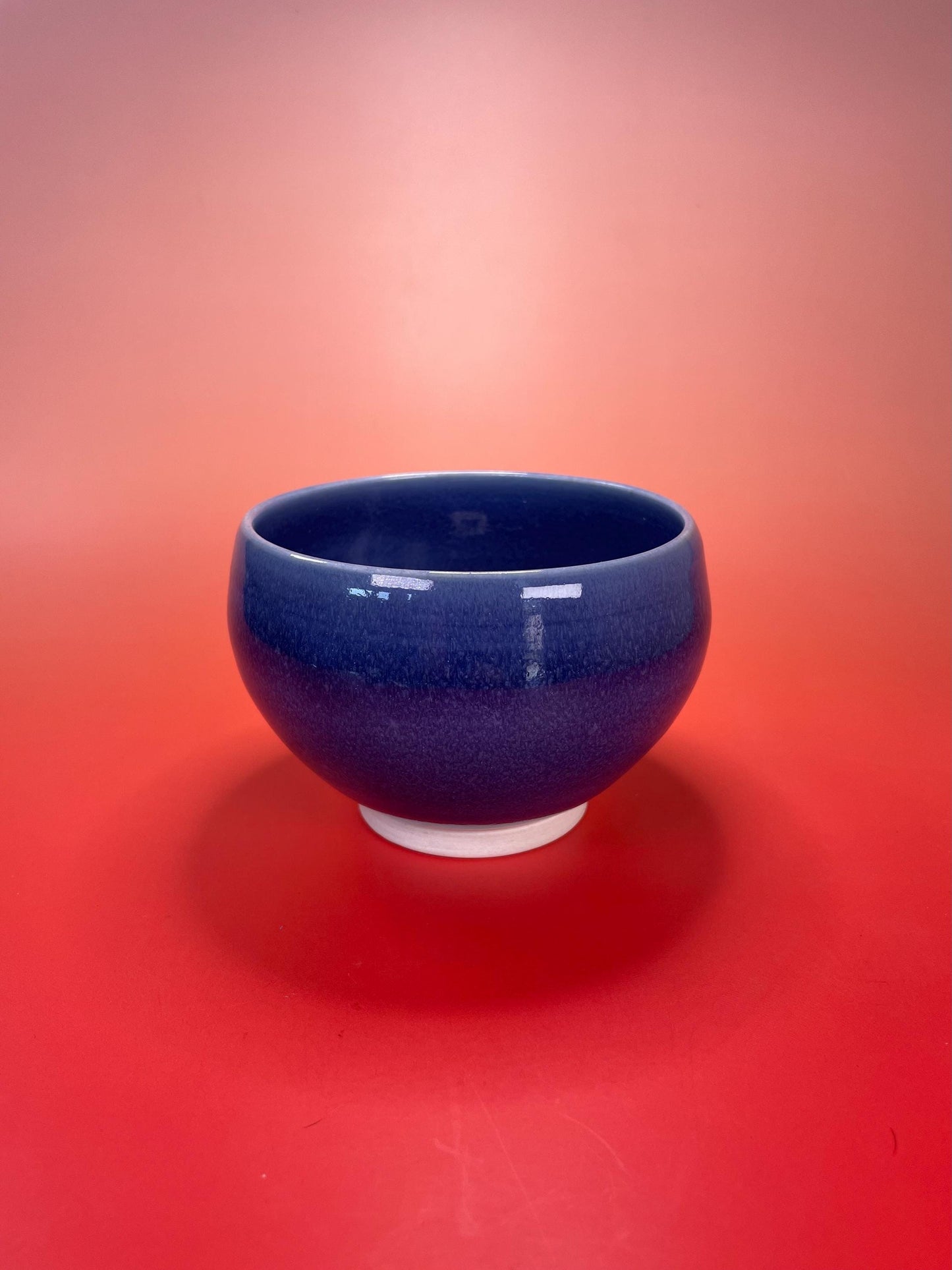 Unique 4.5 x 3 inch high Chinese Signed pottery bowl   wonderful glaze