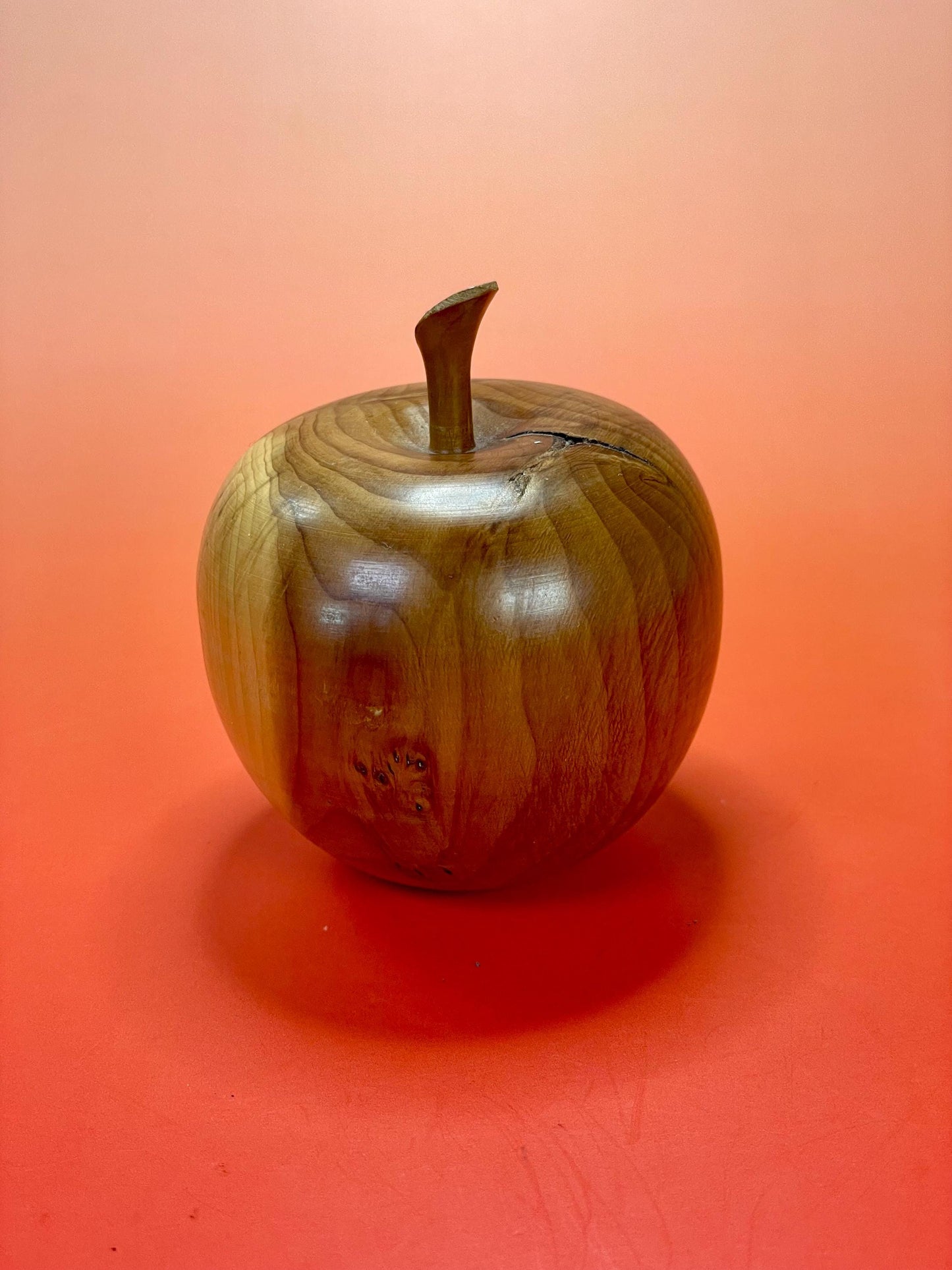 Hand Carved and Polished Wooden Apple