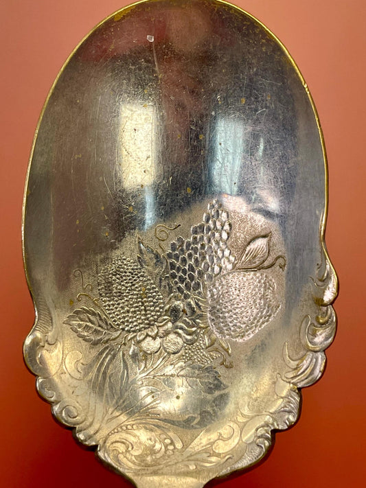 A Lovely ornate Silver Plated serving spoon  ready to gift or use