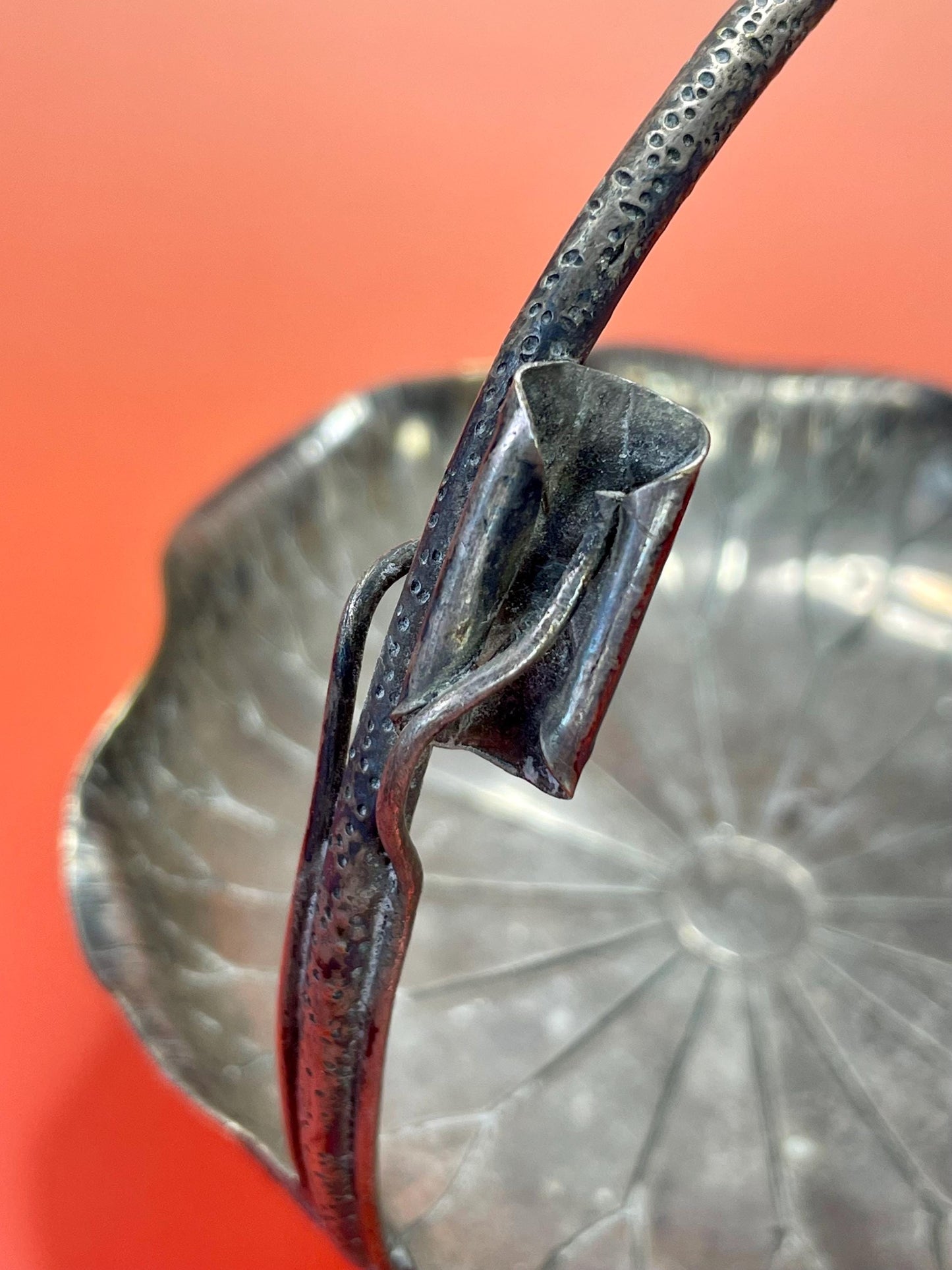 Antique Silver Plated Art Nouveau Lily Pad Dish