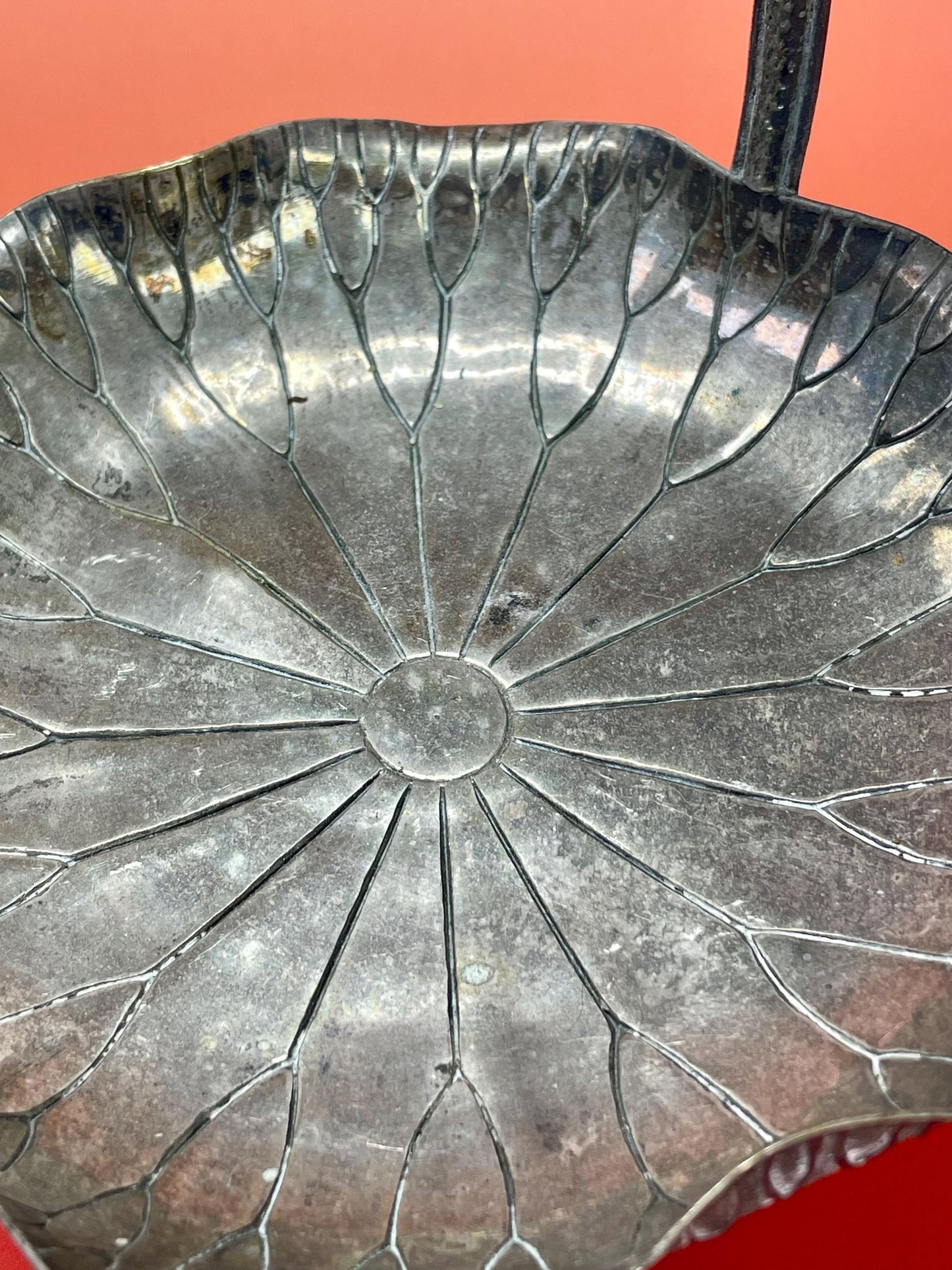Antique Silver Plated Art Nouveau Lily Pad Dish