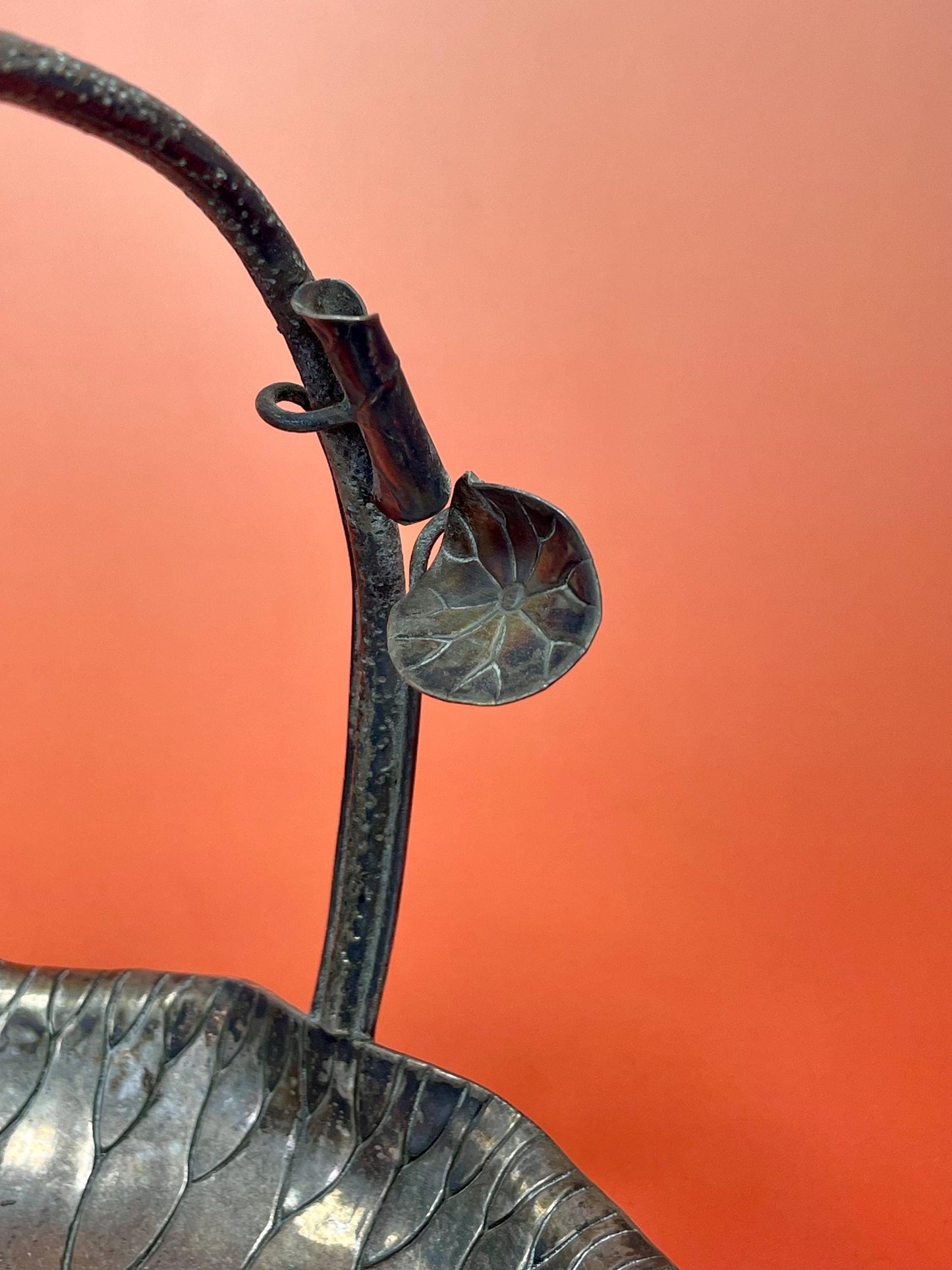 Antique Silver Plated Art Nouveau Lily Pad Dish