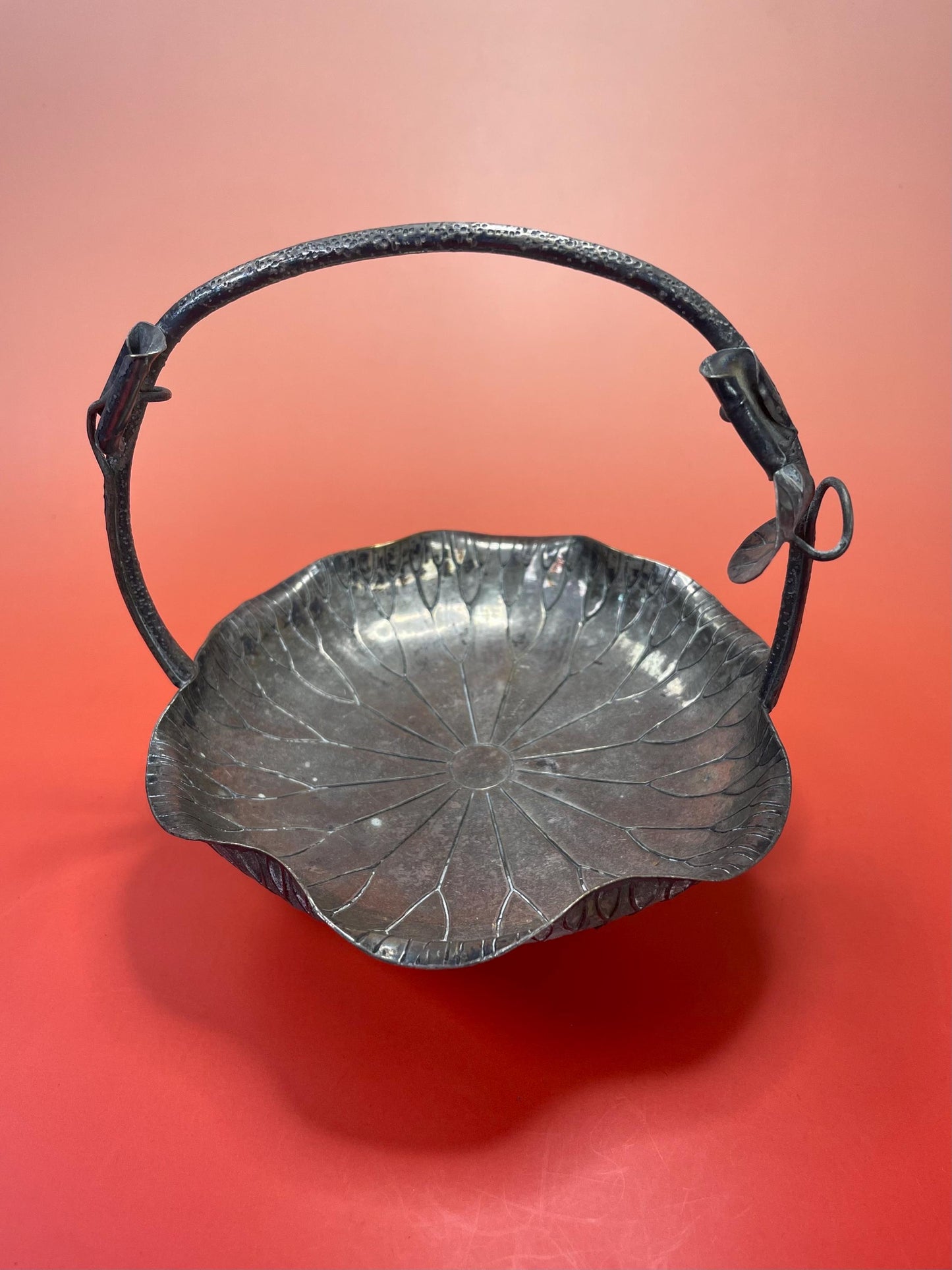 Antique Silver Plated Art Nouveau Lily Pad Dish