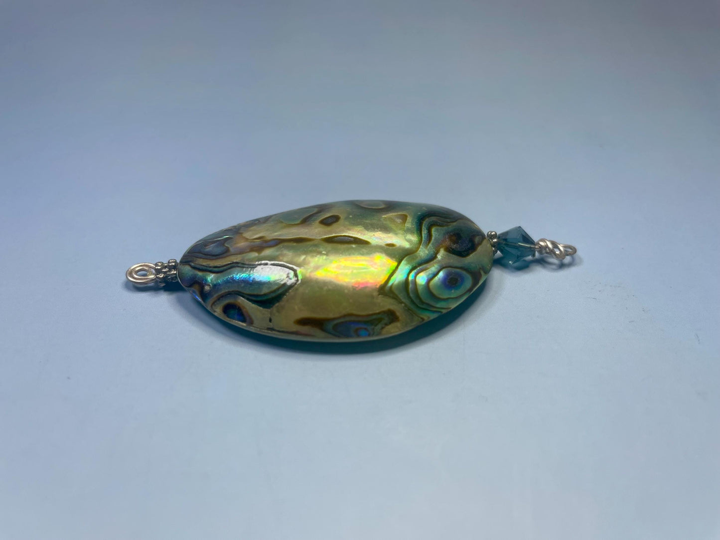 2 inch long abalone shell pendant  lovely condition