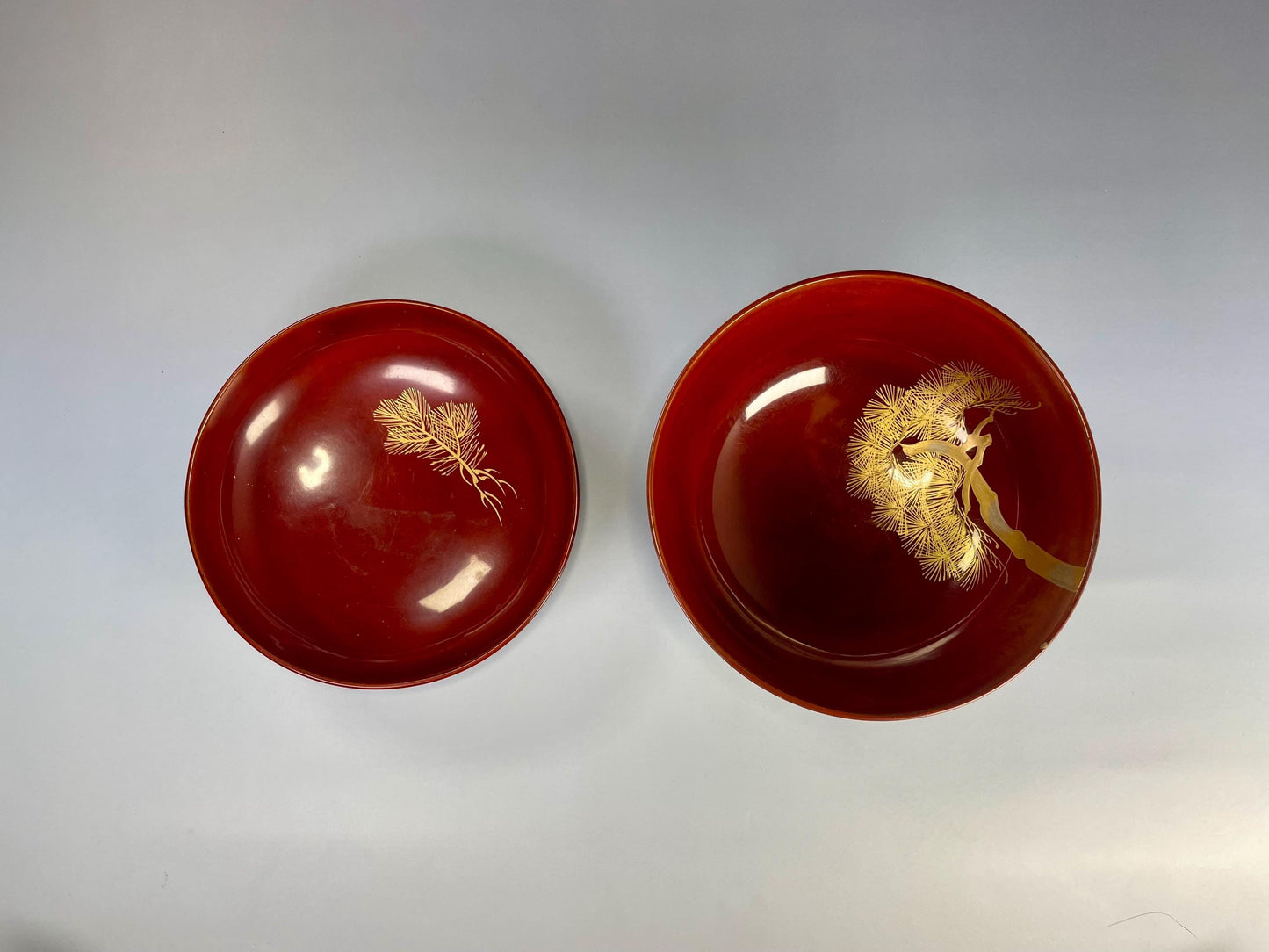 Japanese Lacquer Hand Painted Bowl and Lid