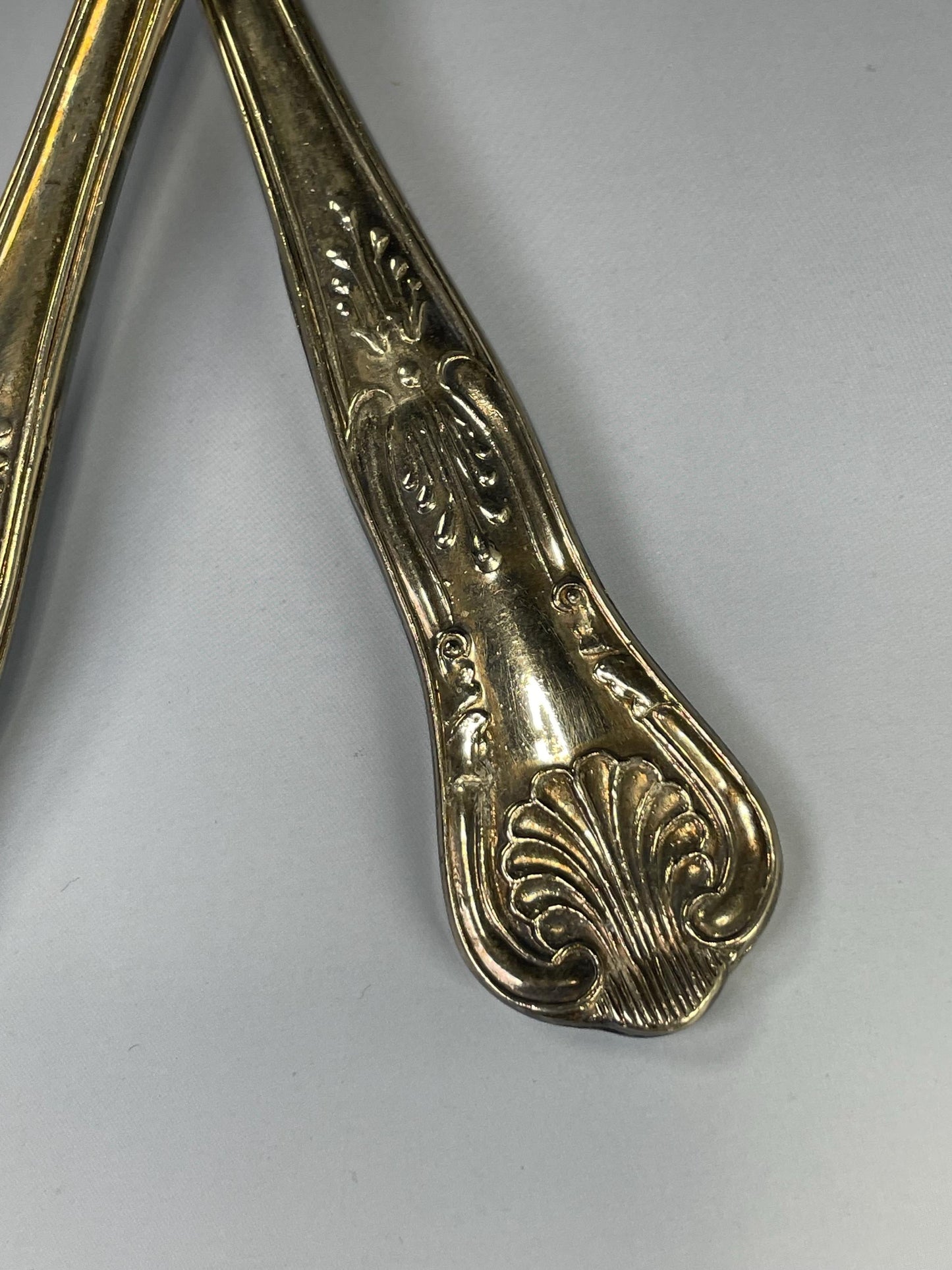 Lovely pair Antique Italian 9 inch long silver plated berry spoons  wonderful gift