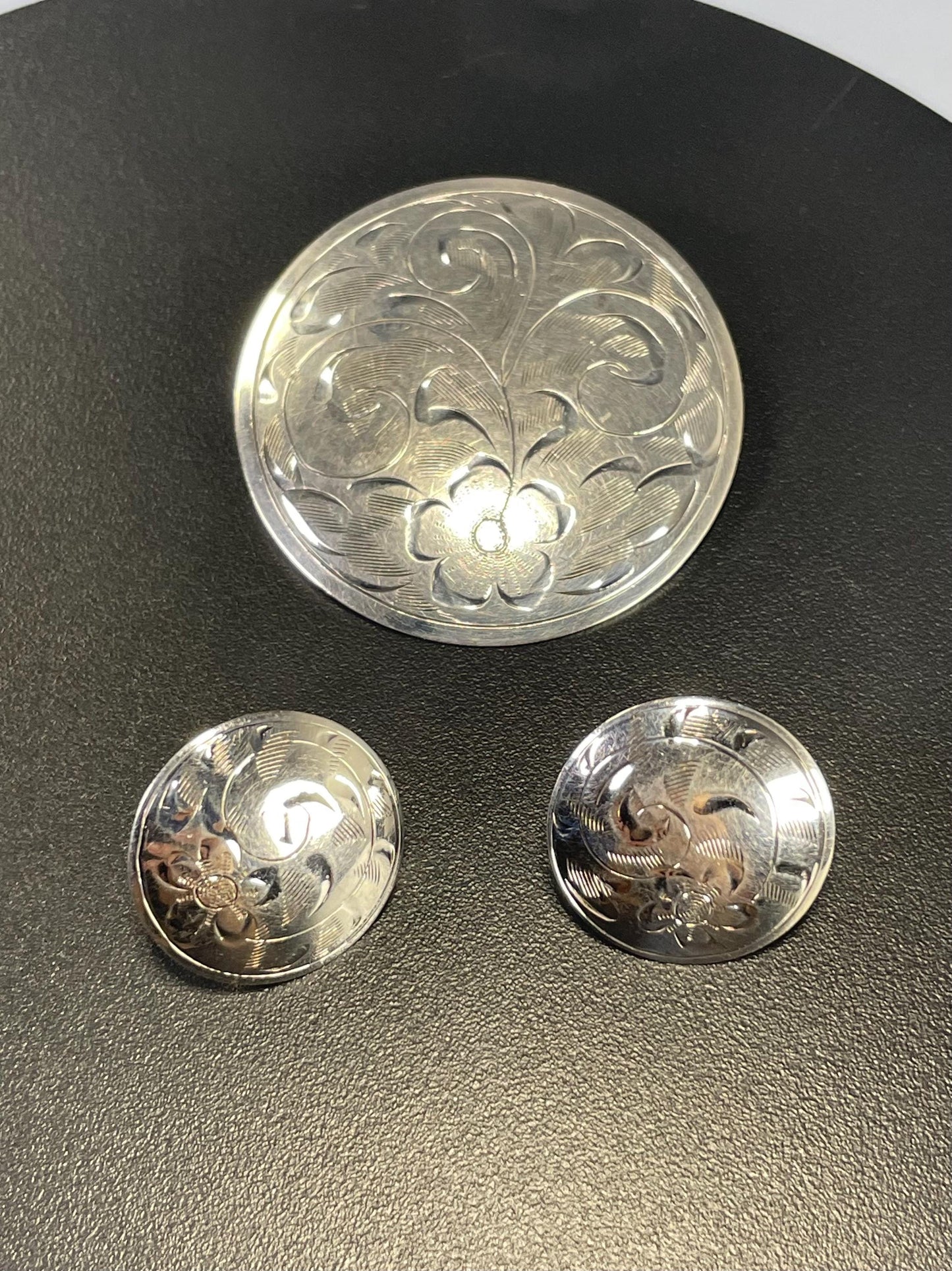 Stunning Sterling Silver Brooch and Earring Set