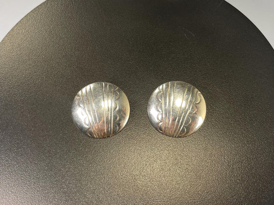 Lovely Pair of Yazzie Navajo Sterling Silver clip on earrings