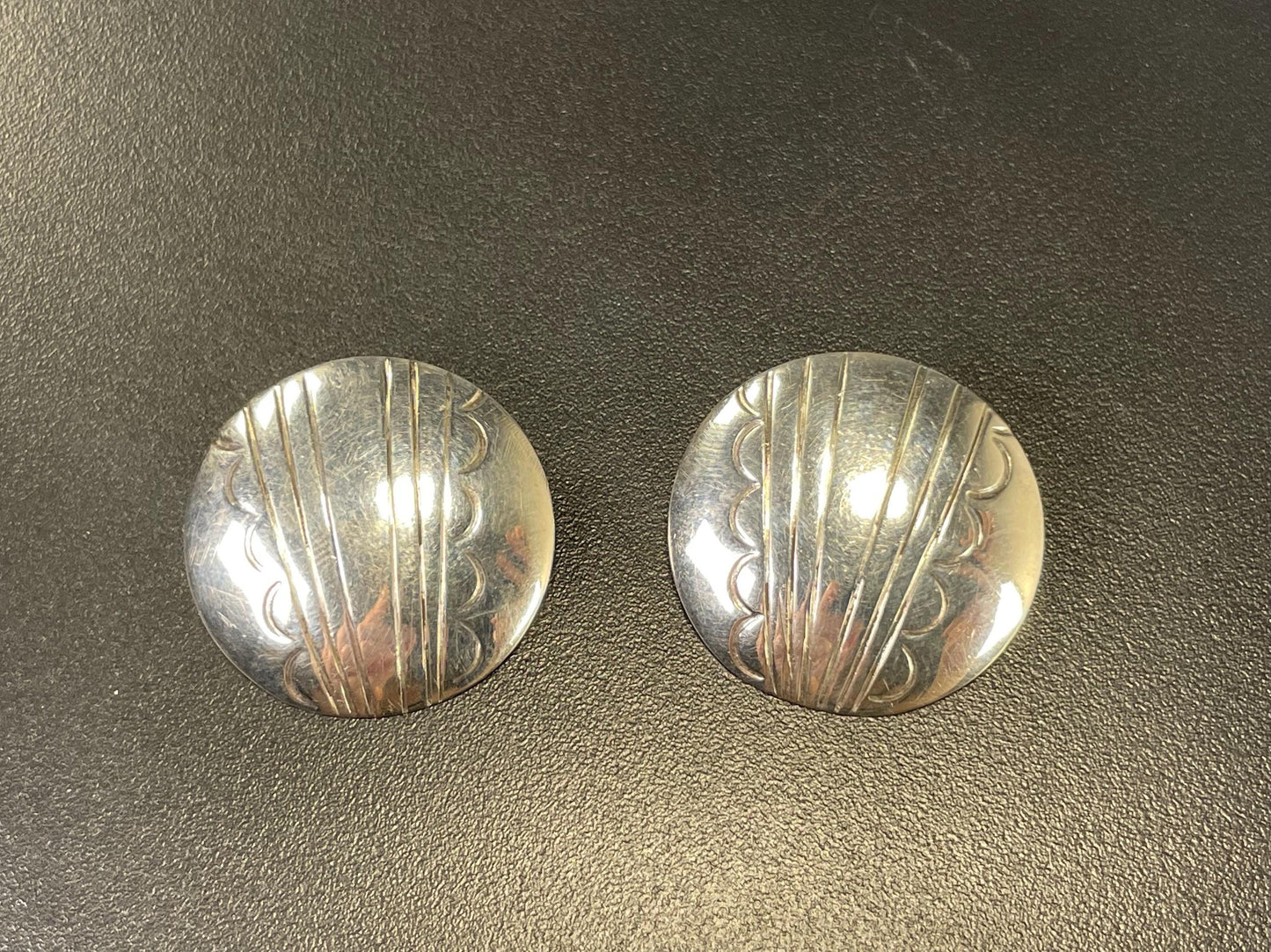 Lovely Pair of Yazzie Navajo Sterling Silver clip on earrings