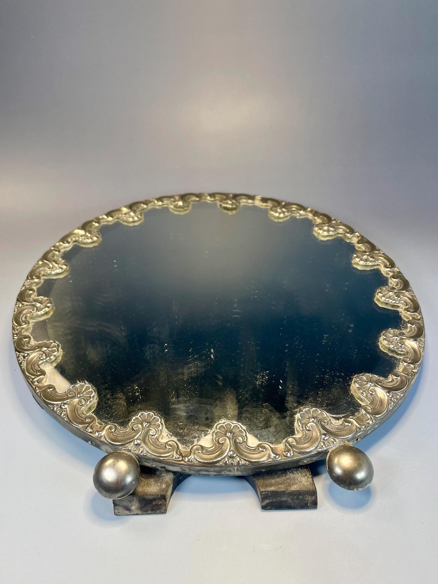Beautiful Ornate Antique Silver Plated Mirror