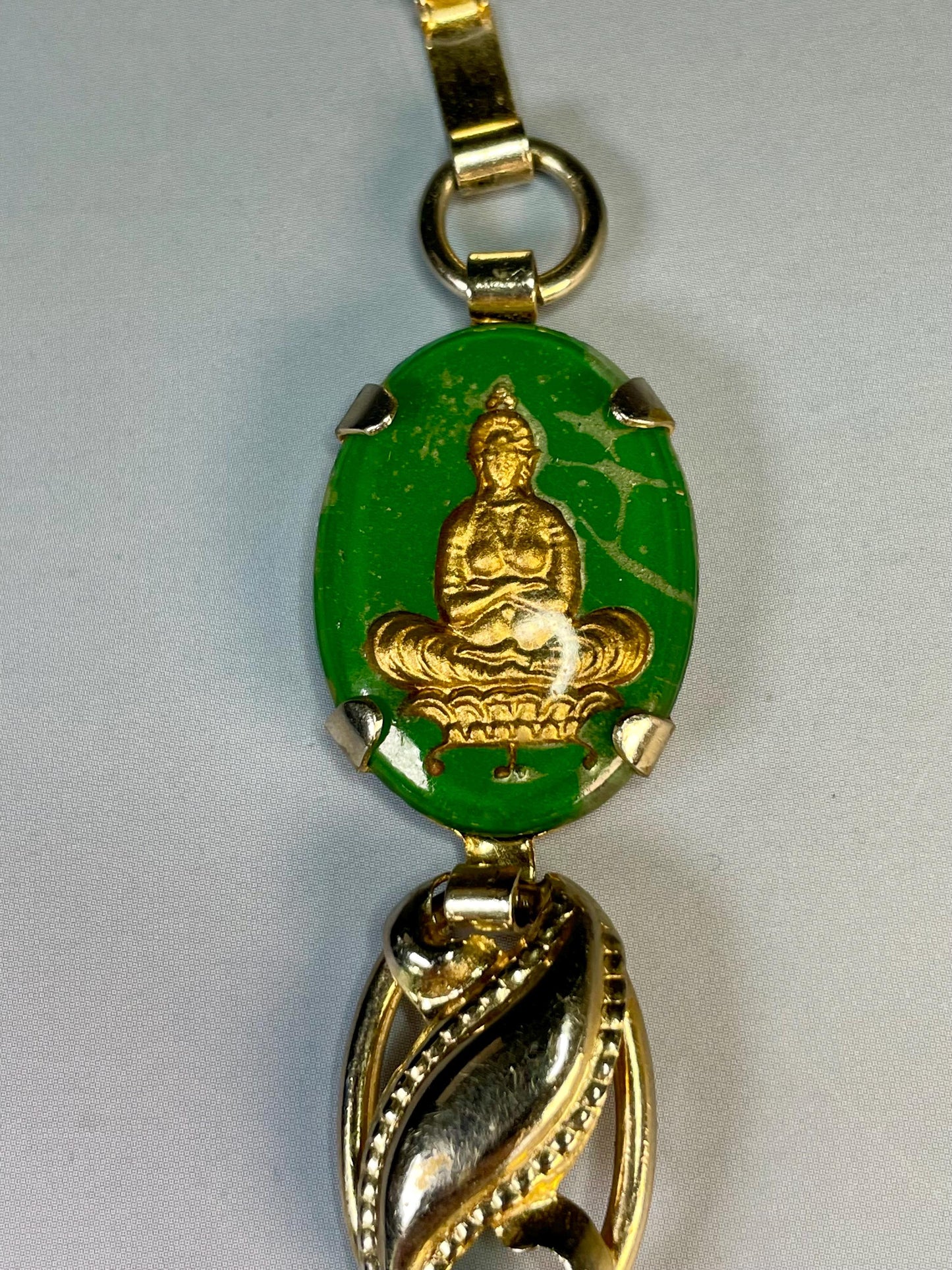 Elegant Vintage Enamel and Gold-Tone Bracelet