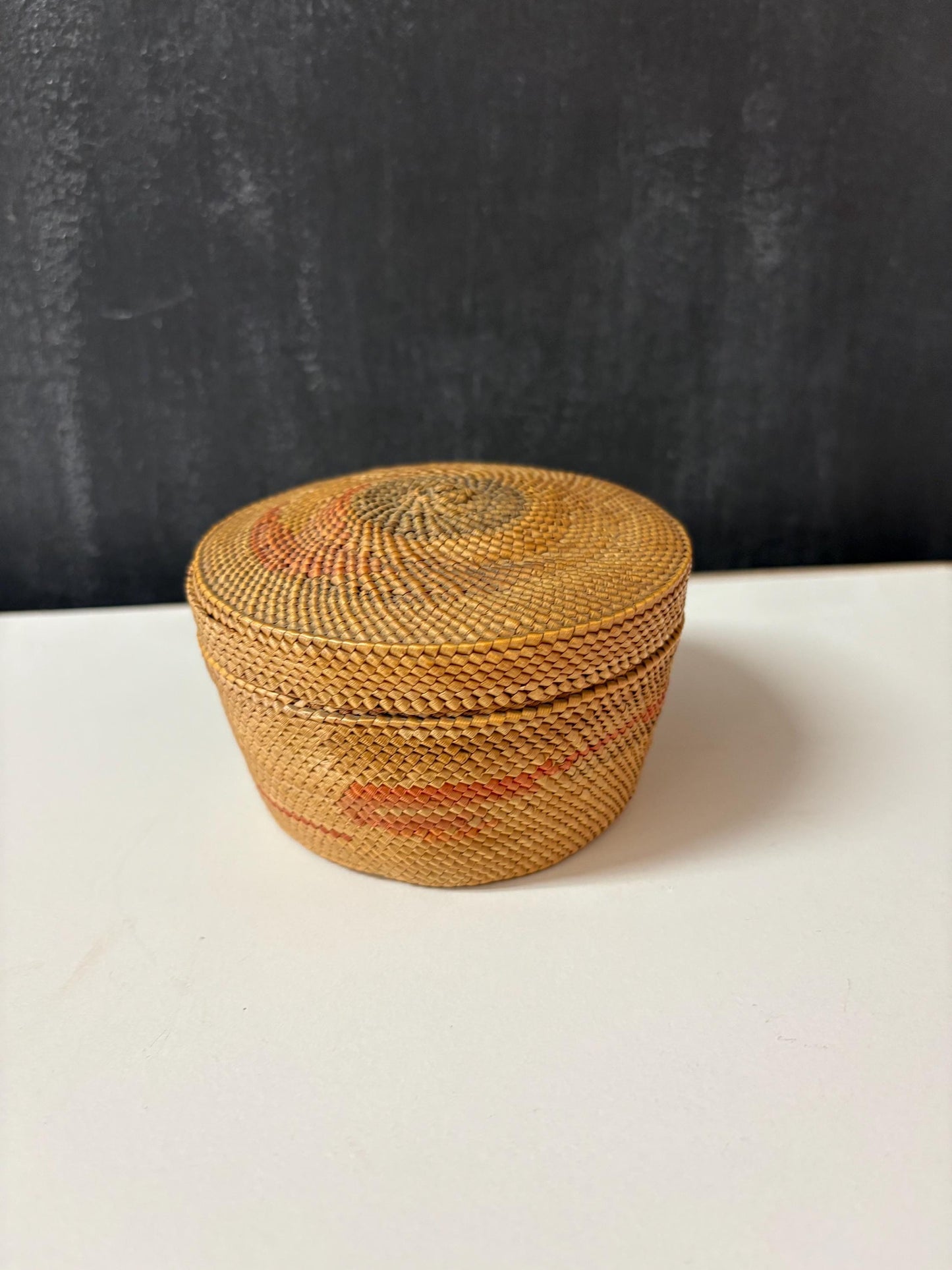 Indigenous first nations coast Salish basket with damage  4 x 2  great example and really great value