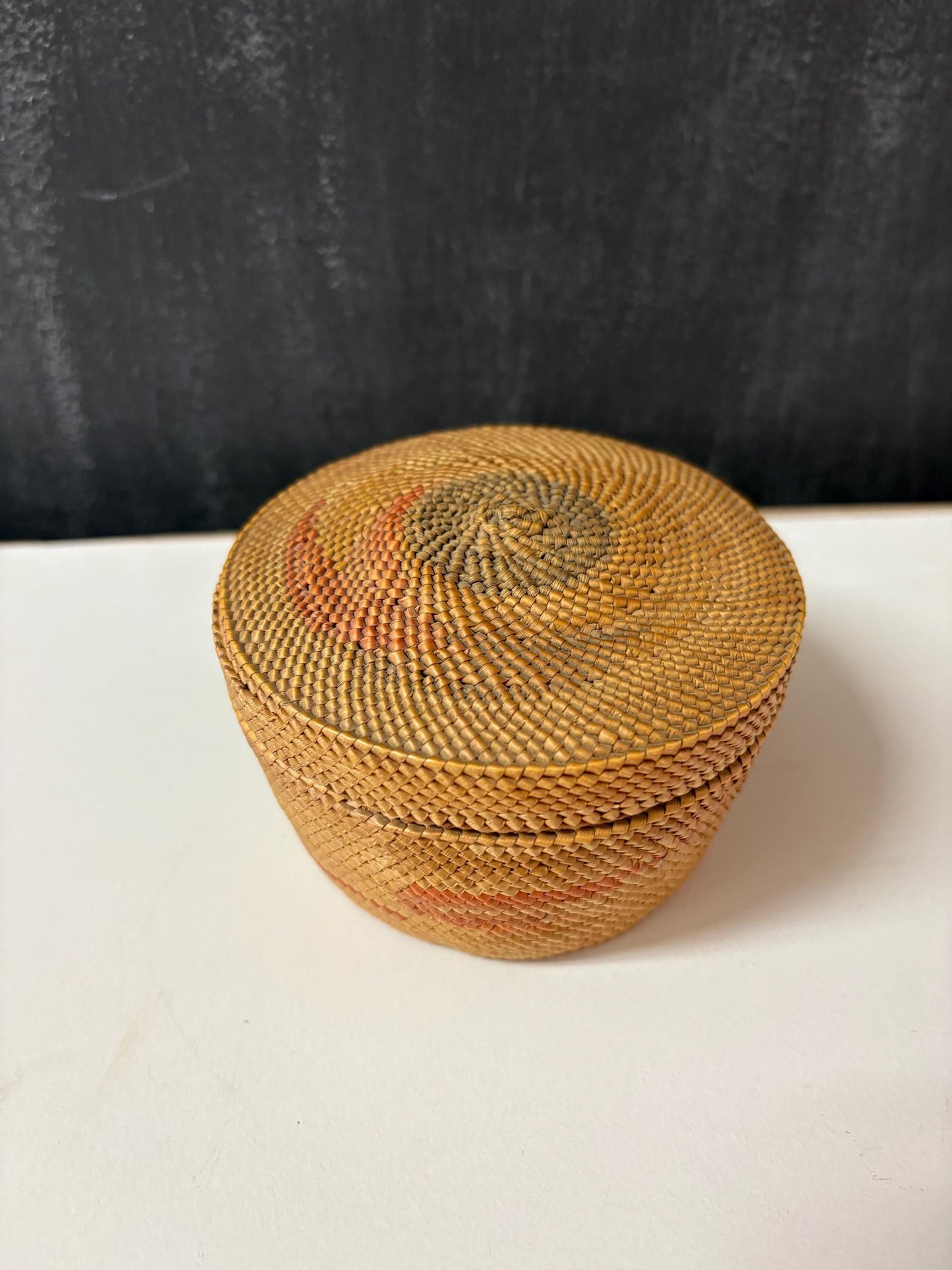 Indigenous first nations coast Salish basket with damage  4 x 2  great example and really great value