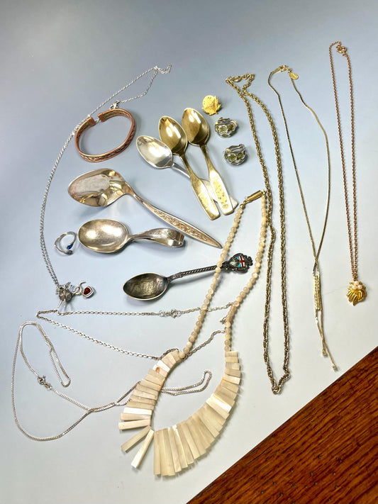 Lot of Mixed Jewelry and Spoons