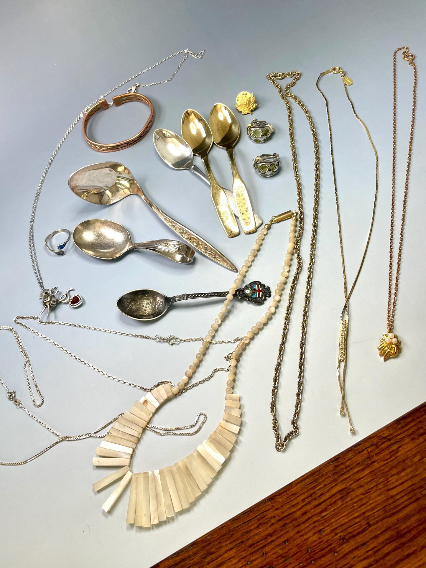 Lot of Mixed Jewelry and Spoons