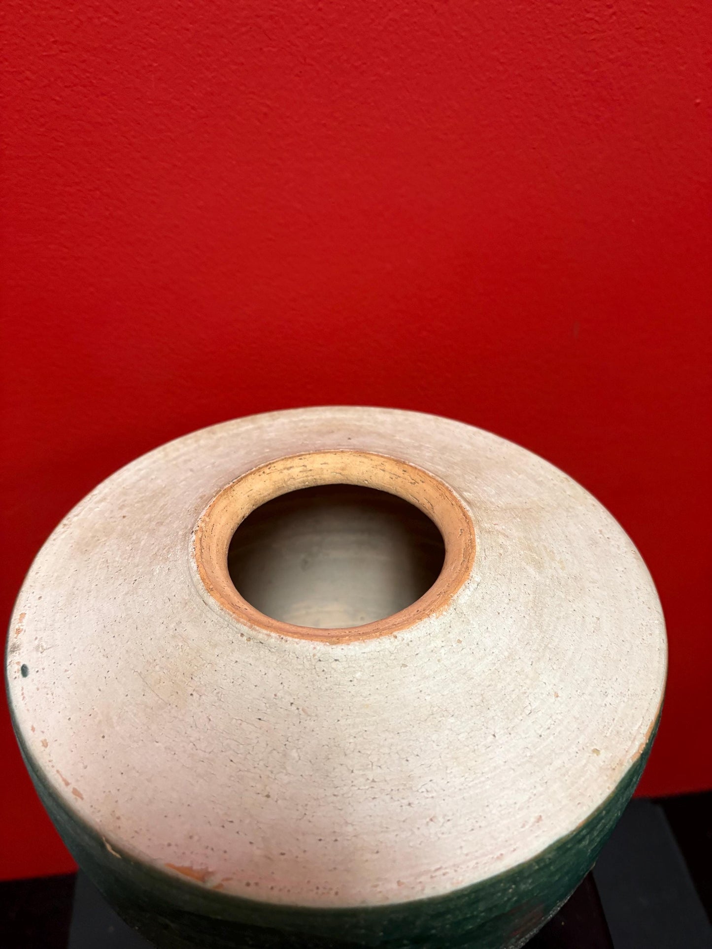 Fantastic 8 inch tall Canadian Walter Dexter handmade studio pottery Raku vase  rare piece  amazing colours  see photos