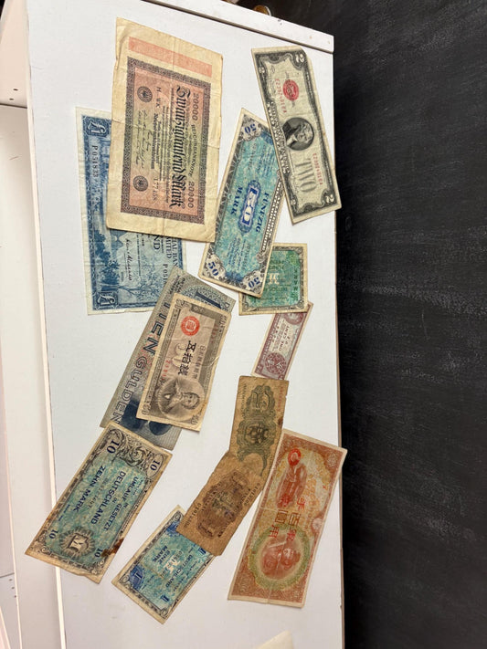 Pile of old world money