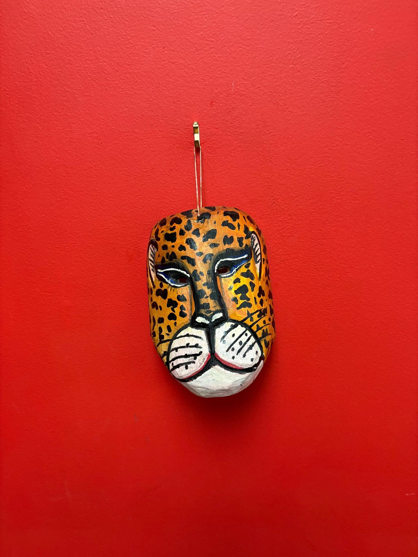 Very cool Asian wood animal mask  7 inches long and so much character great value  cheetah be cool