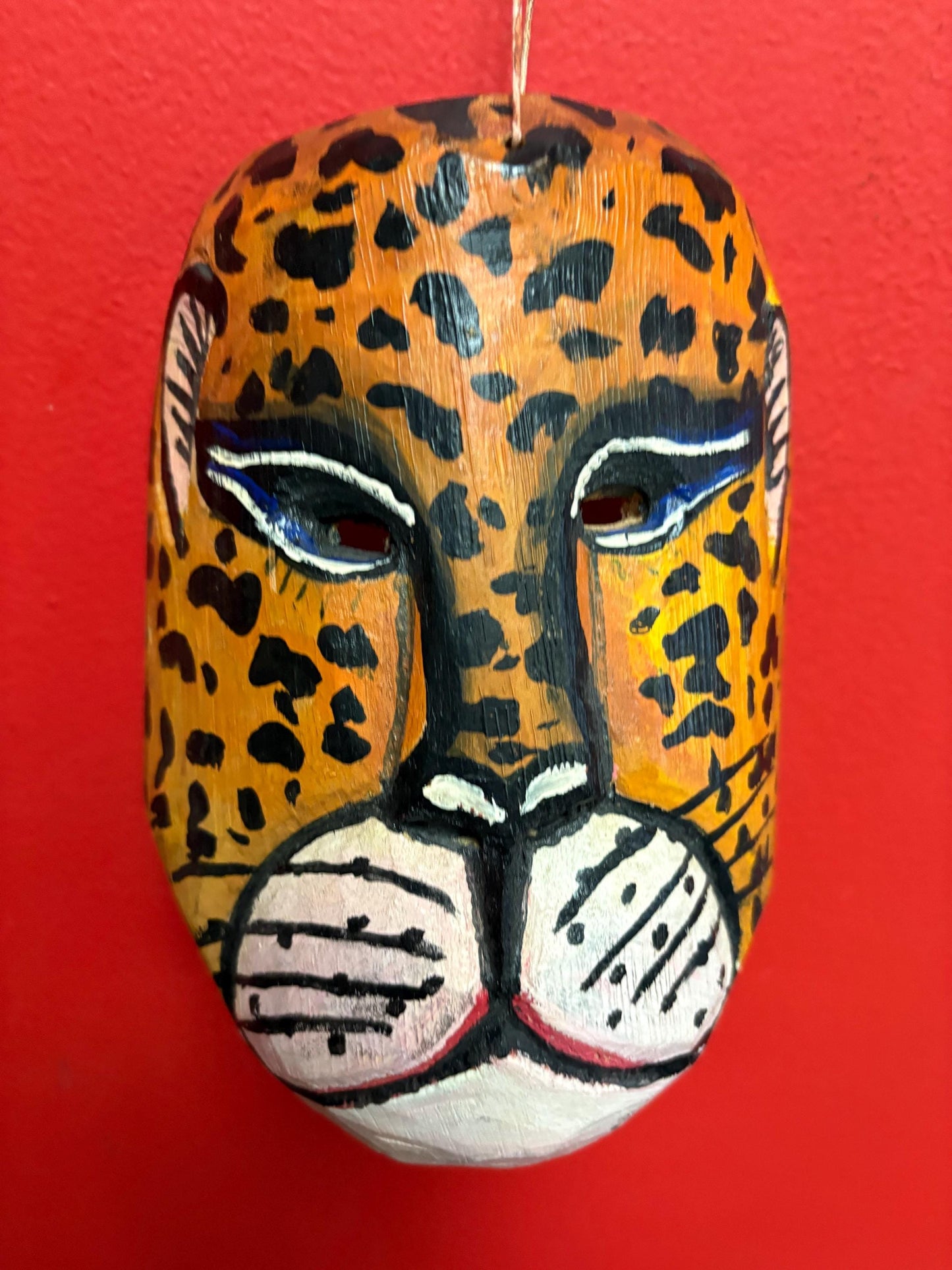 Very cool Asian wood animal mask  7 inches long and so much character great value  cheetah be cool