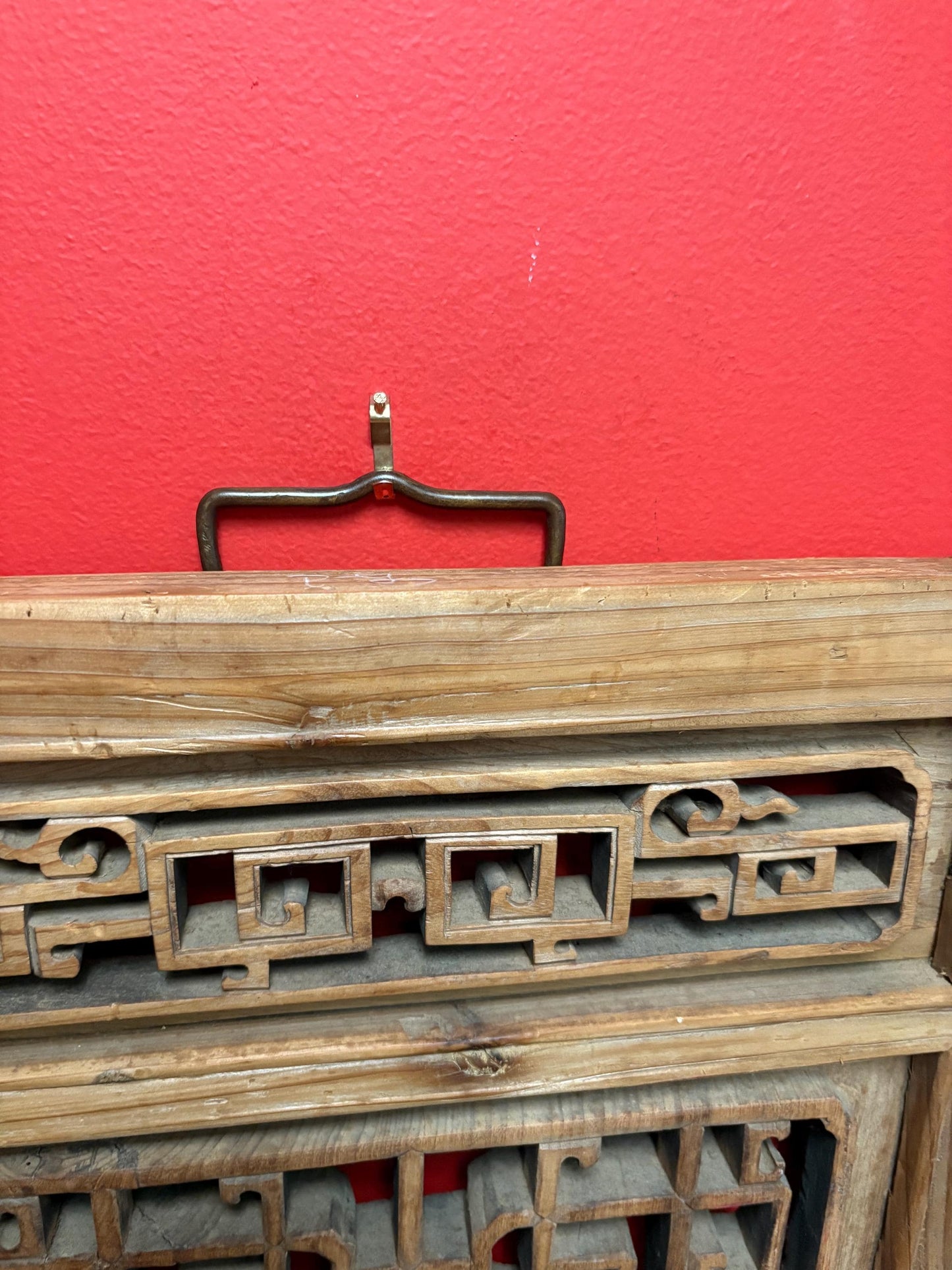 stunning antique Chinese hanging carved  plaque intricate detail and signed them back  34 x 15 x 1.5 thick   unreal Chinese art