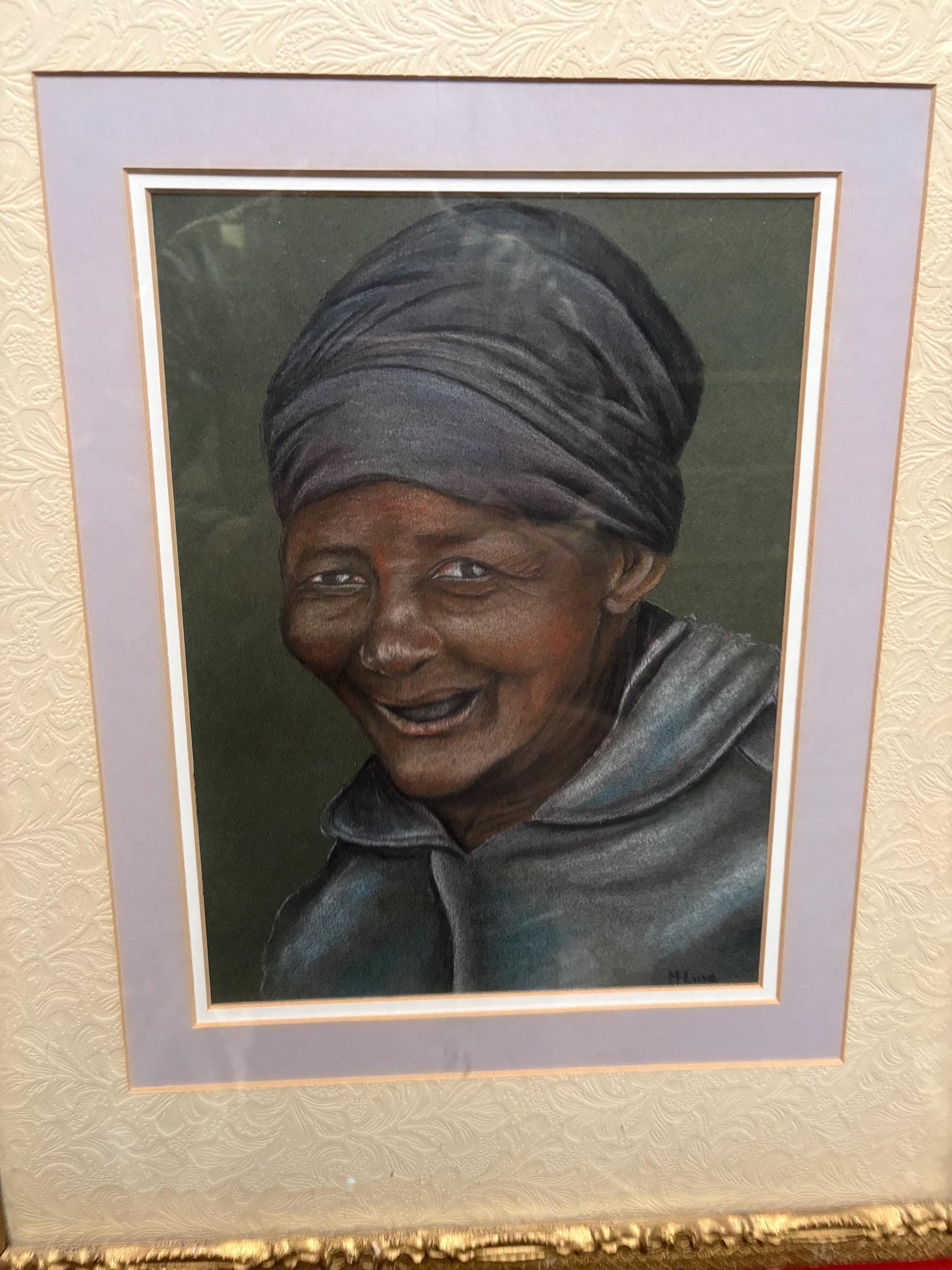 Beautiful 22 x 17 antique watercolour in fabulous gilt frame with great matte  super cool imagery  great condition  good value