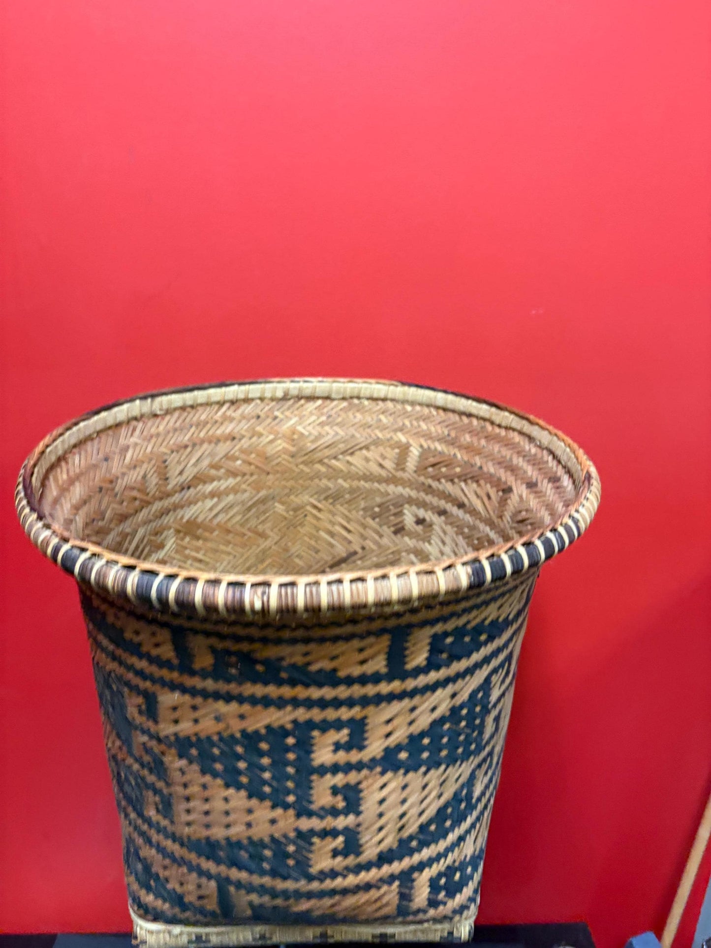 Huge African tribal weaved  basket antique 14 x 12 high absolute great condition  wonderful decoration or gift