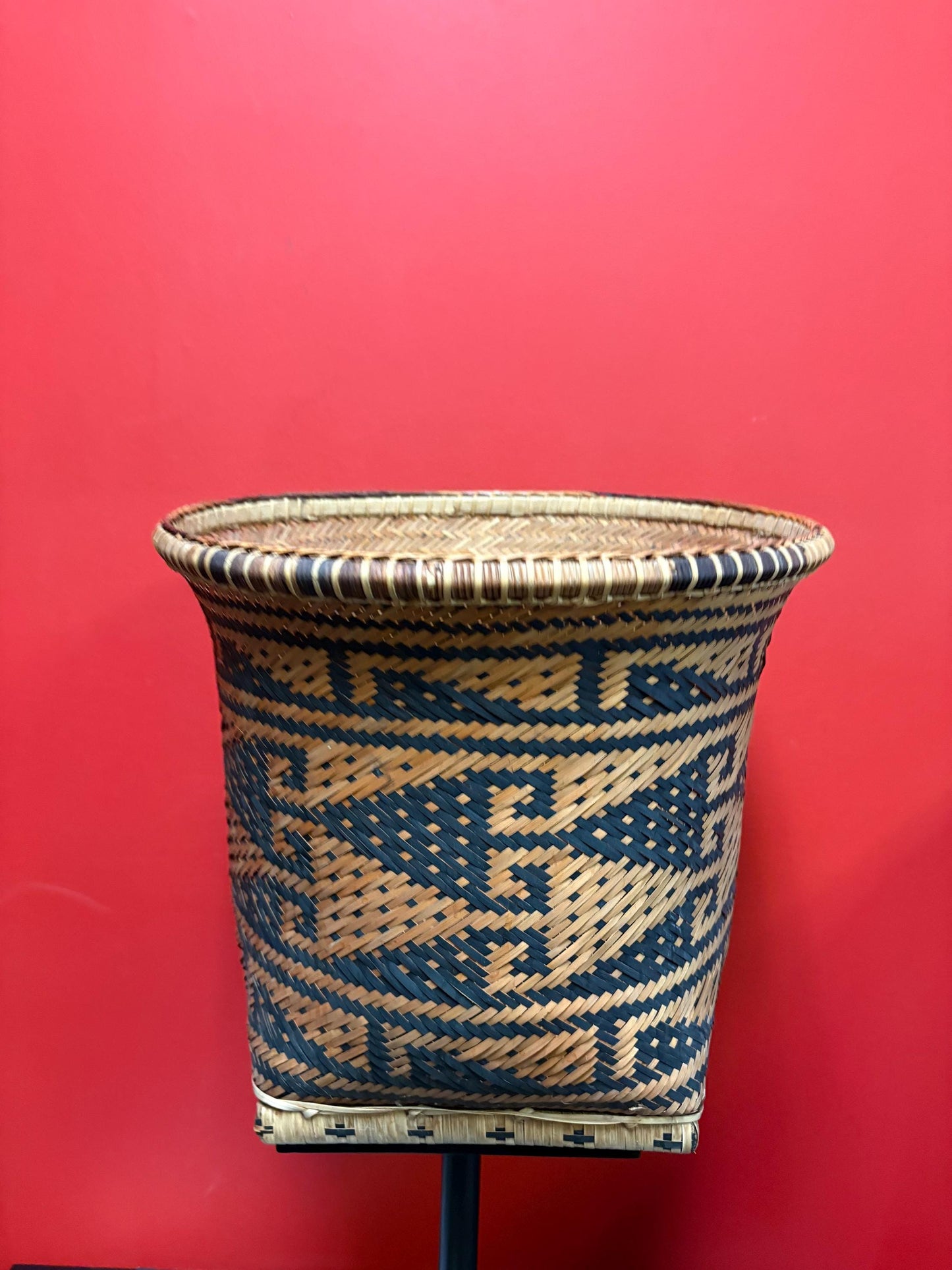 Huge African tribal weaved  basket antique 14 x 12 high absolute great condition  wonderful decoration or gift